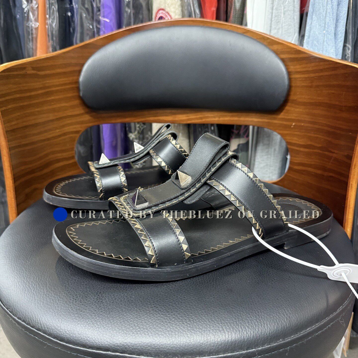 Christian Louboutin Christian Louboutin Black Red Sole Sandals Size US 10 / EU 43 - 1 Thumbnail