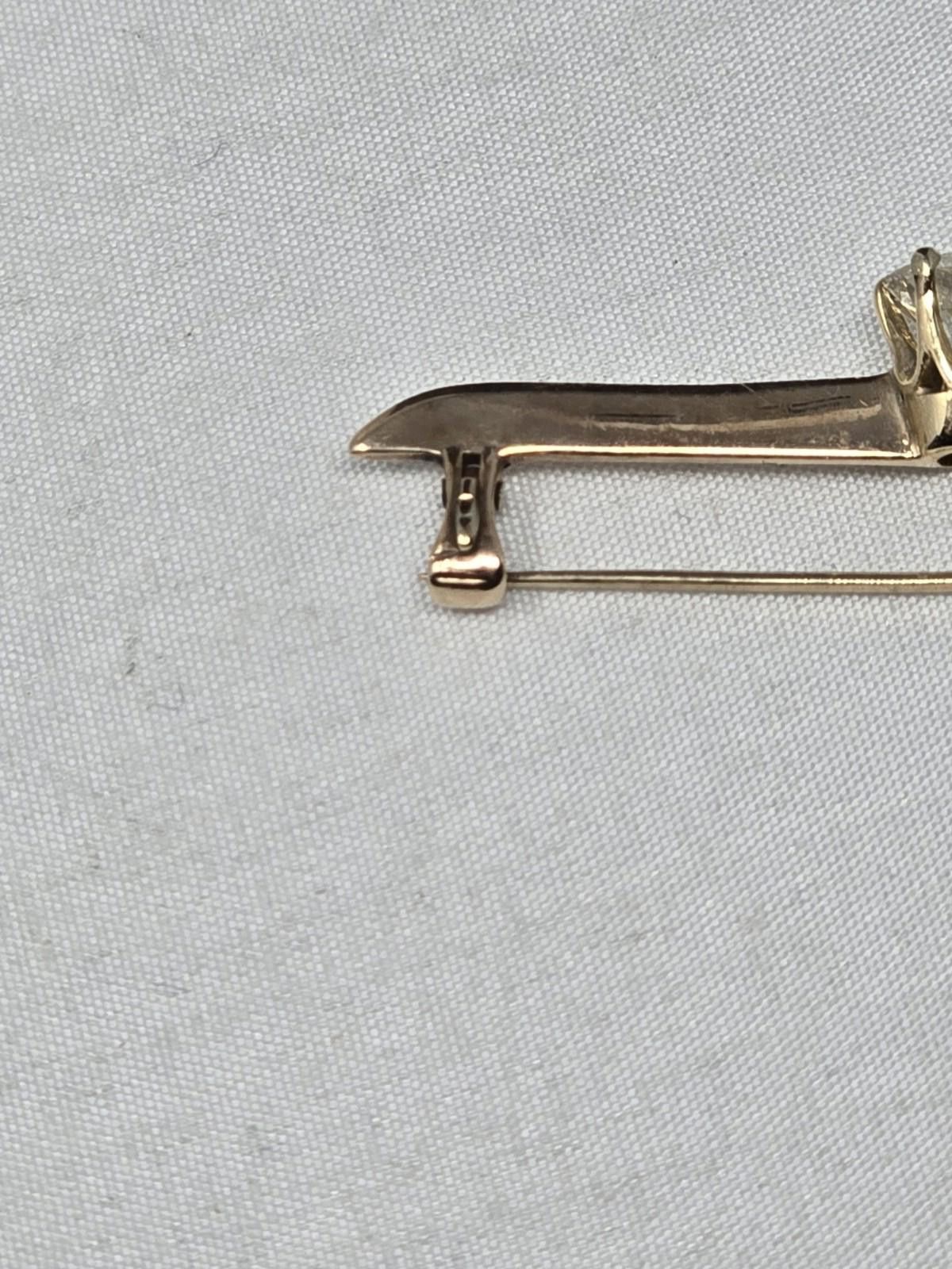 Antique Rivet ​Antique 14k Gold ~0.83ct Old European Diamond Bar Pin 2g Size ONE SIZE - 5 Thumbnail