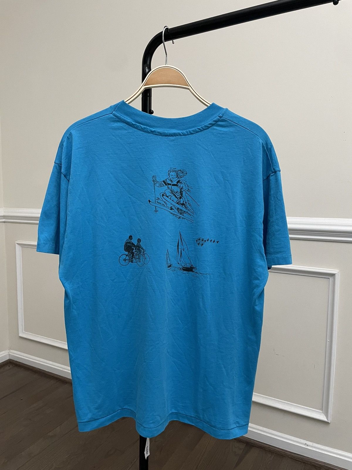 Vintage Vintage 90s Ski Graphic Tee Shirt Unsoundrags Hanes Size US L / EU 52-54 / 3 - 6 Thumbnail