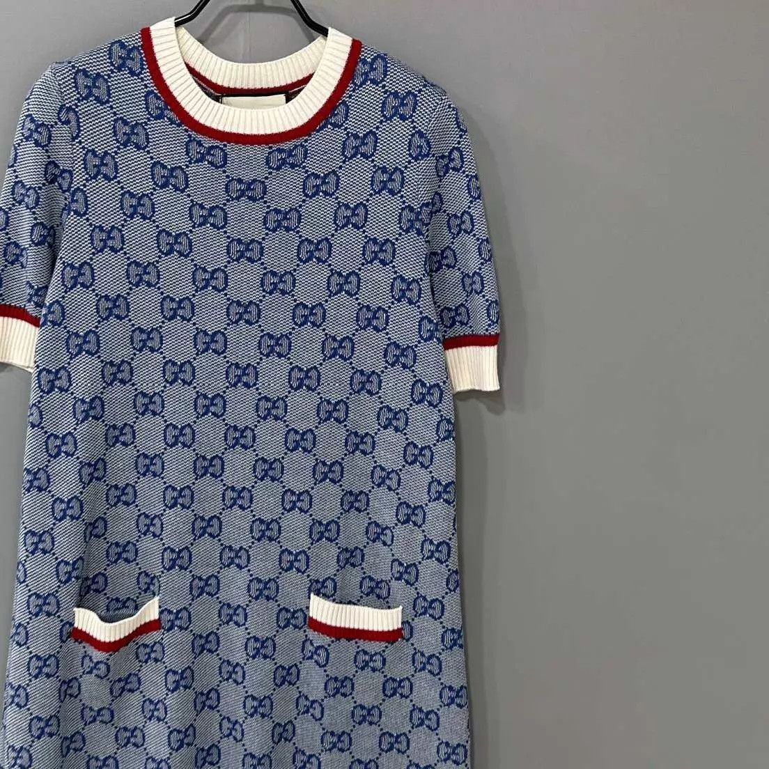 Gucci GUCCI blue double pocket jacquard all over print dress S Size S / US 4 / IT 40 - 1 Thumbnail