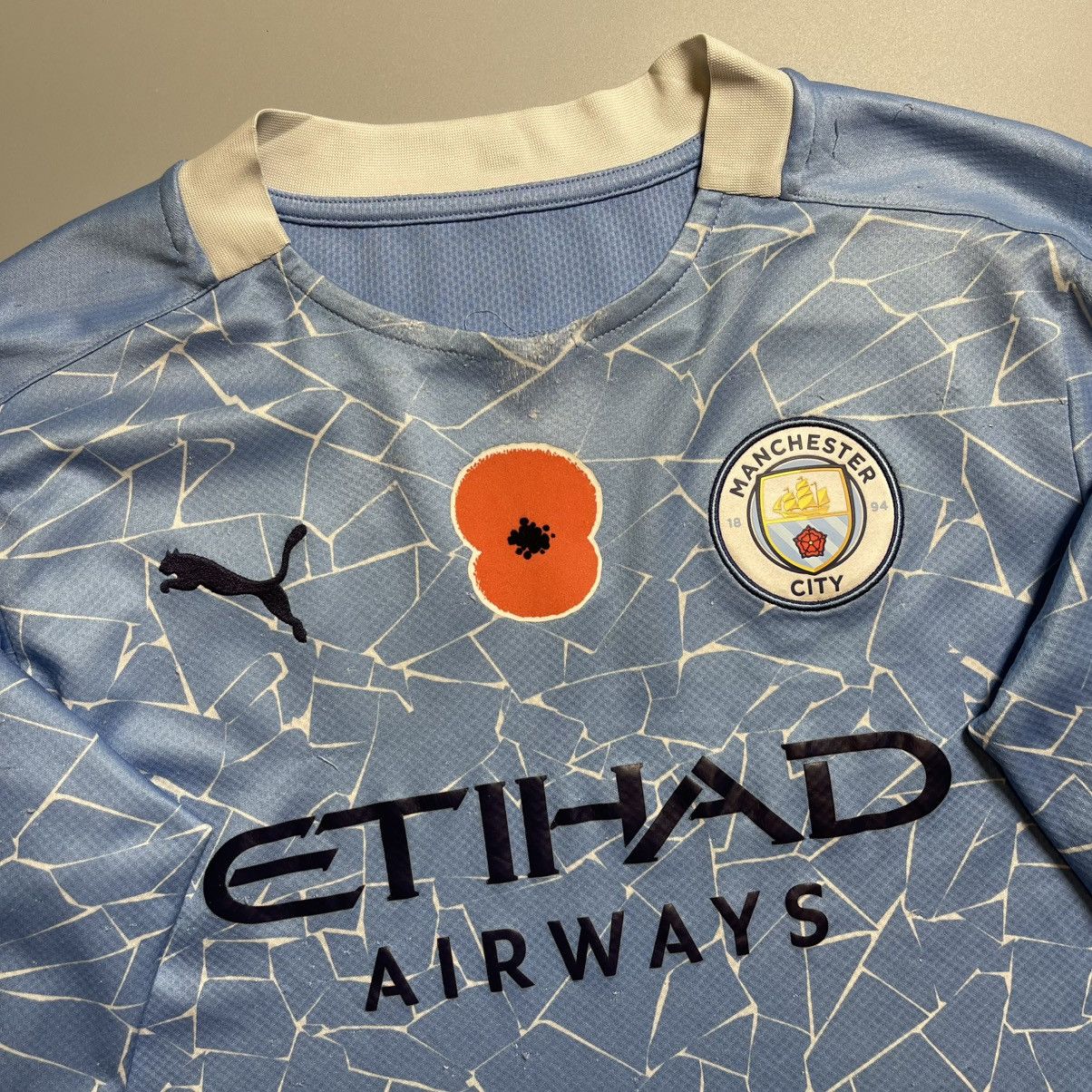 Puma × Vintage MAN CITY PUMA 2020/2021 FOOTBALL HOME JERSEY #10 AGUERO Size US M / EU 48-50 / 2 - 4 Thumbnail
