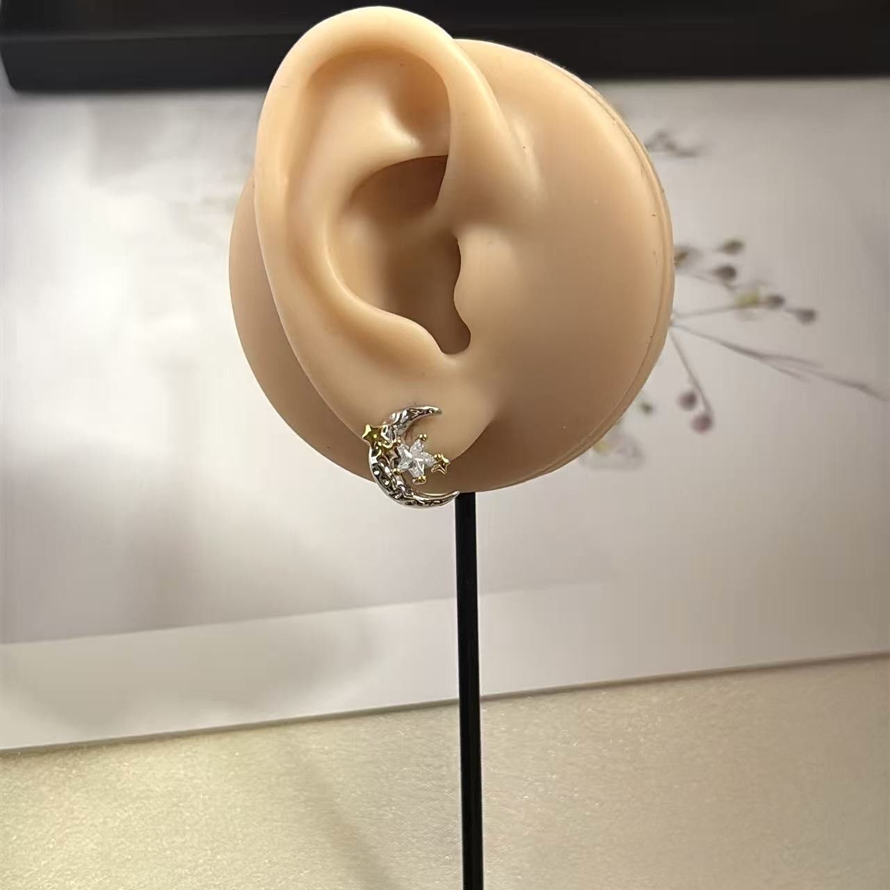 Other Stat and Moon Stud Earrings for Men Women Hip Hop Unisex Size ONE SIZE - 8 Thumbnail