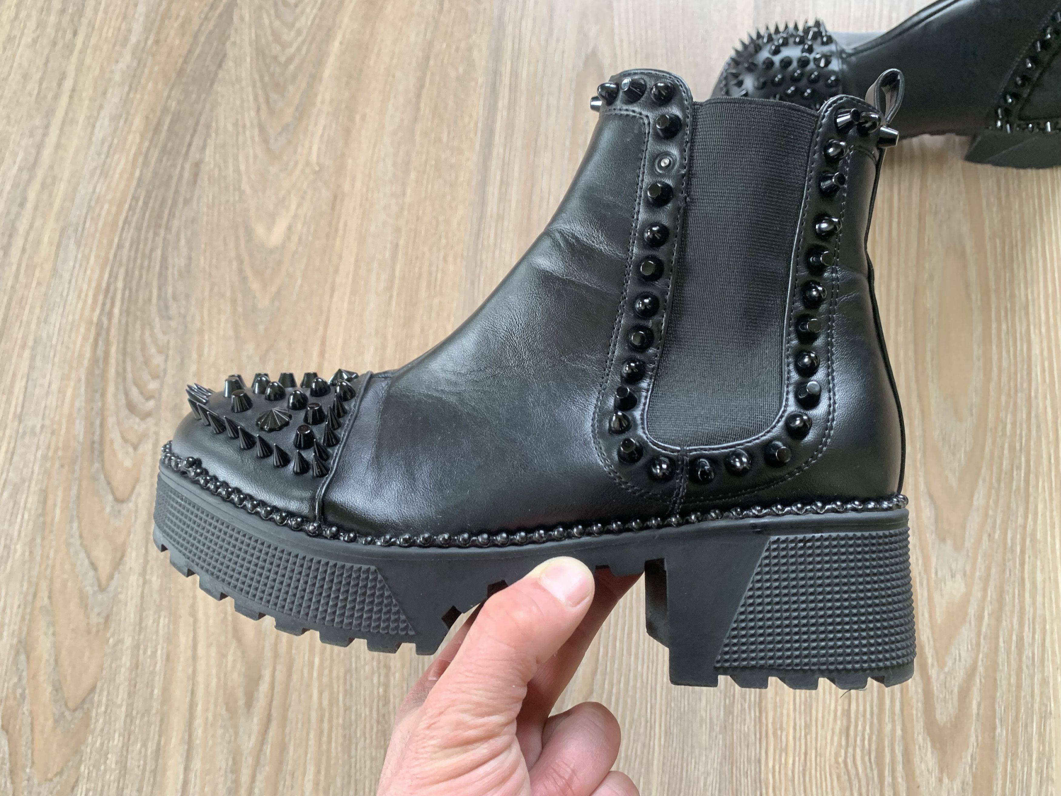 Other Womens Spiky Studded Ankle Boots Goth Punk Shoes Size US 8 / IT 38 - 3 Thumbnail
