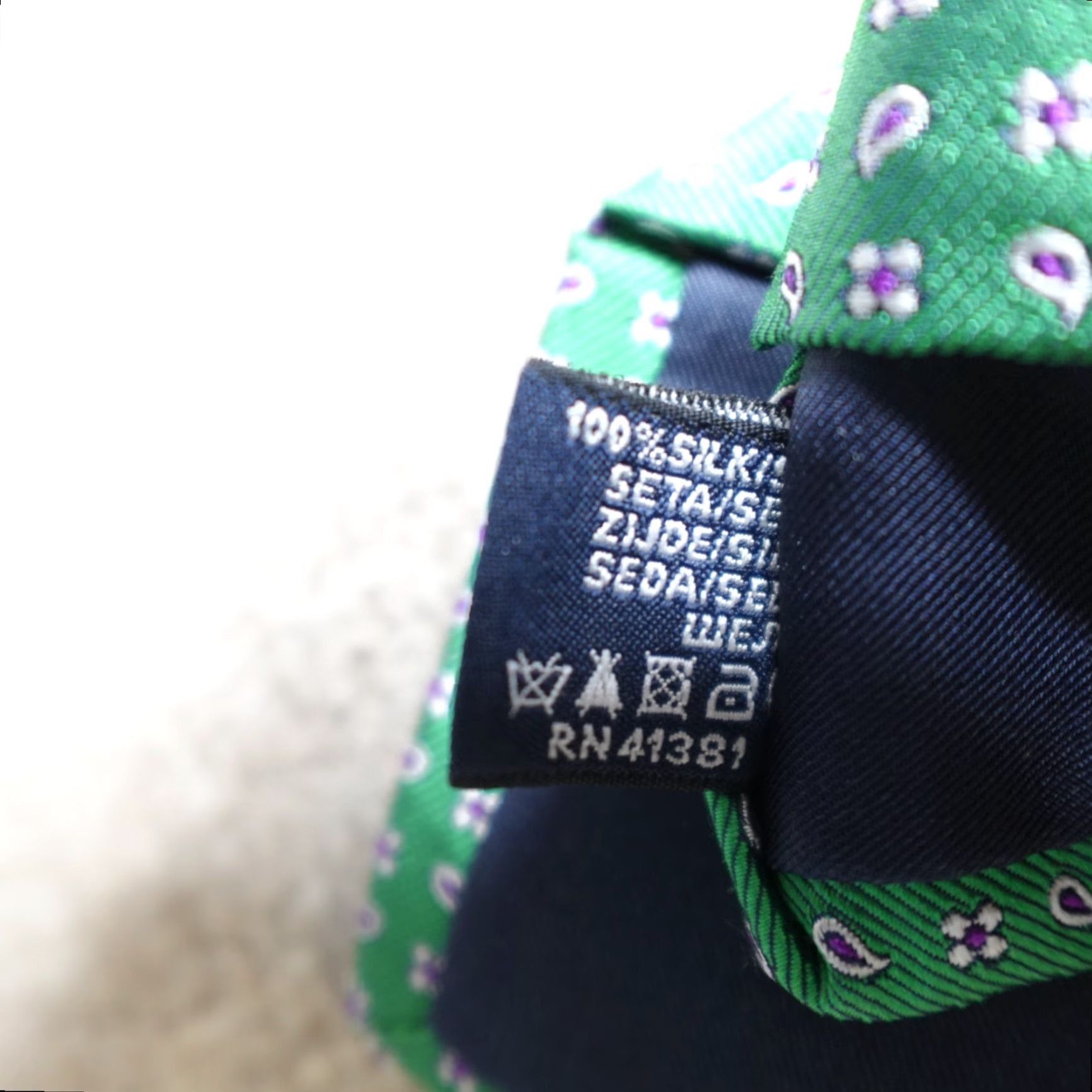 Polo Ralph Lauren VINTAGE Polo Ralph Lauren Tie Green Macclesfield Floral Embroidered Made in USA Size US M / EU 48-50 / 2 - 6 Thumbnail
