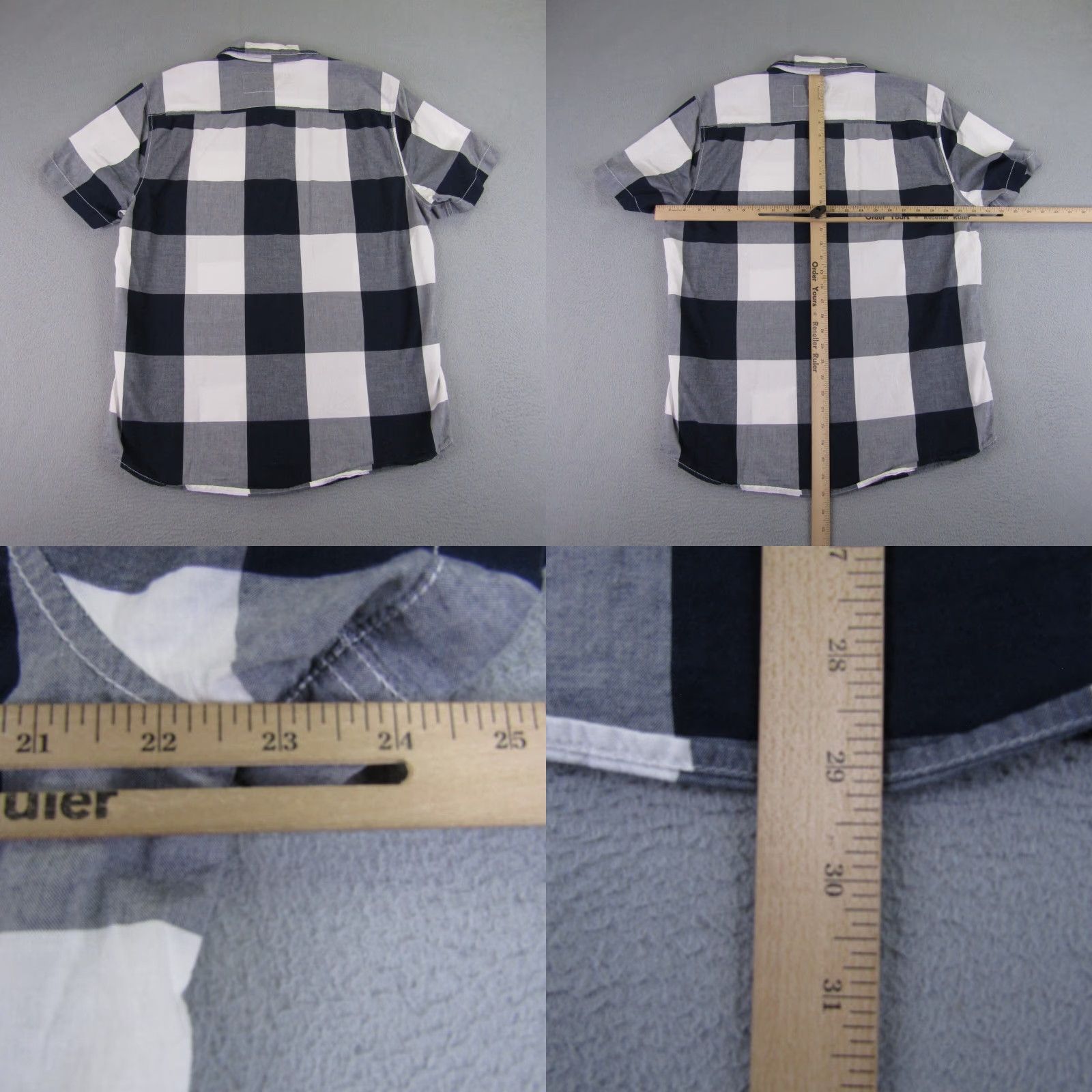 Vintage Roebuck Shirt Mens Large Blue White Plaid Button Up Camp Casual Workwear Outdoor Size US L / EU 52-54 / 3 - 8 Thumbnail