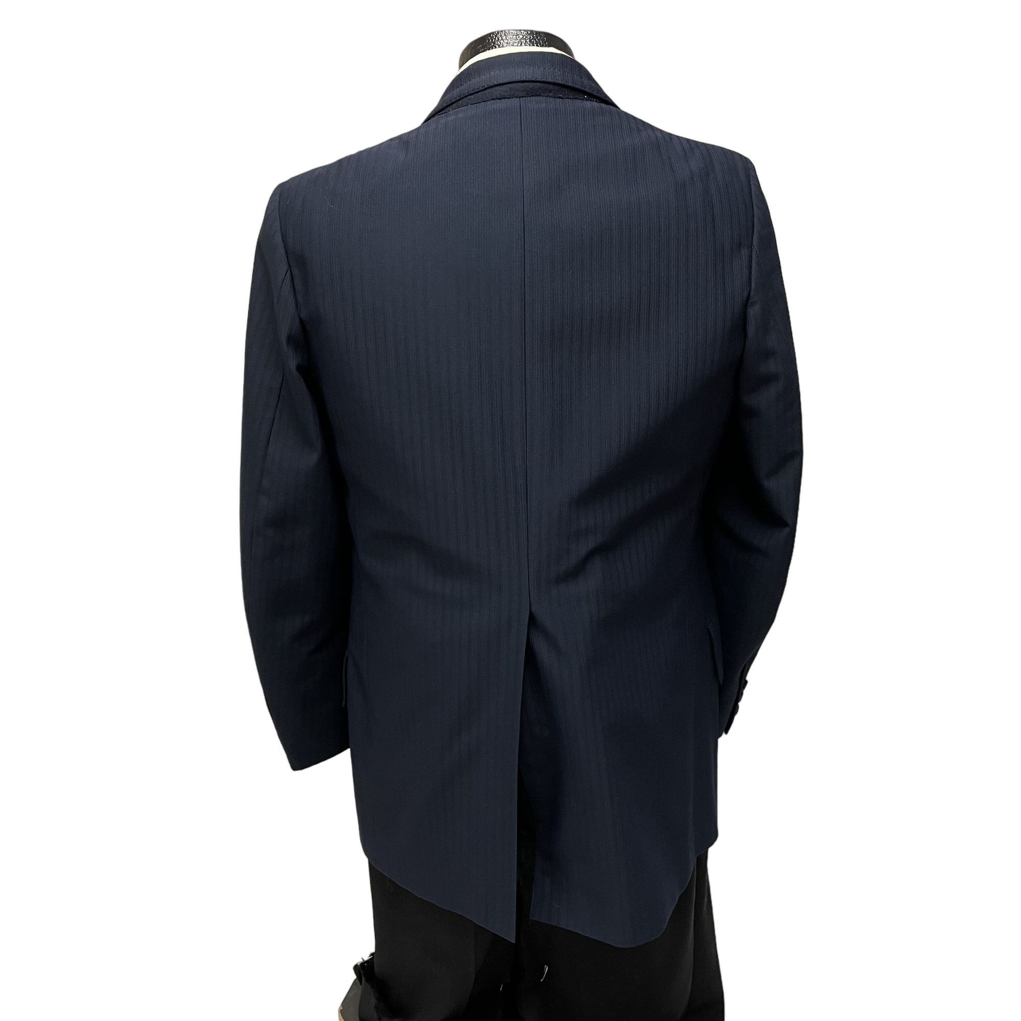 Other Vtg BESPOKE Sport Coat Blue SHARKSKIN Disco Leisure Jacket Size 38R - 3 Thumbnail