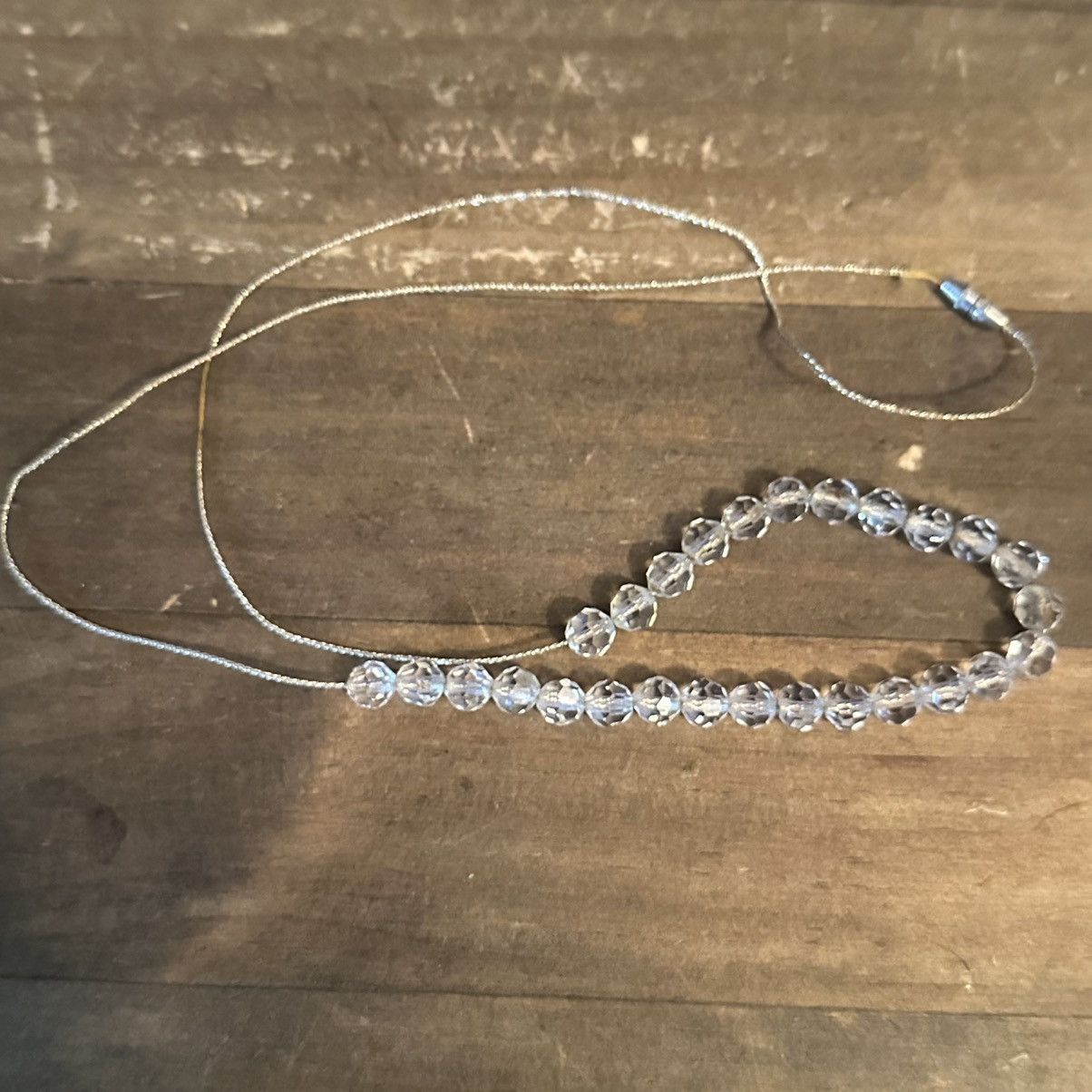 Vintage Vintage clear glass faceted beads necklace Size ONE SIZE - 2 Thumbnail