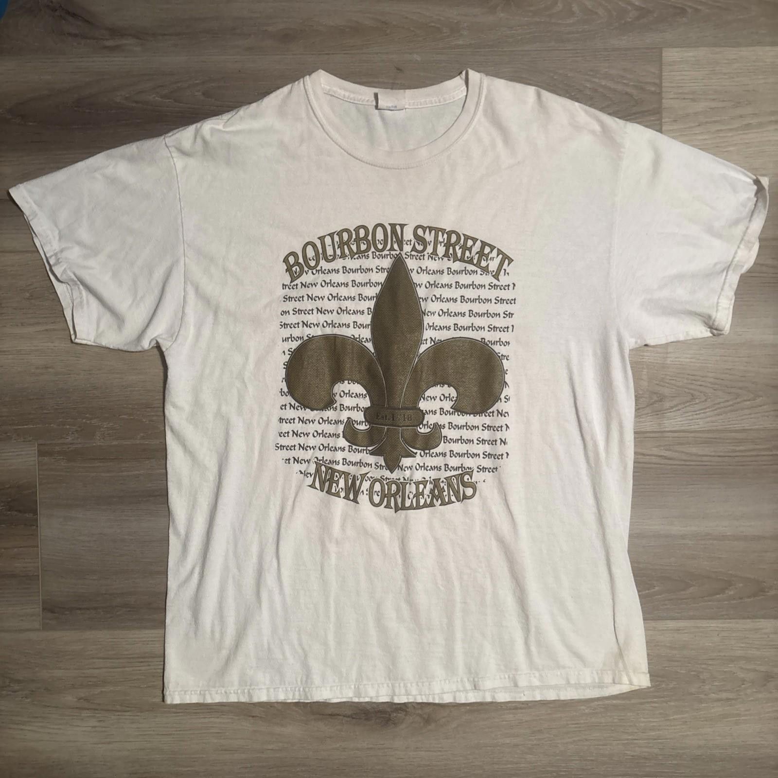 Hanes Vintage 90s Bourbon St. New Orleans Saints White Shirt Large Size US L / EU 52-54 / 3 - 1 Thumbnail
