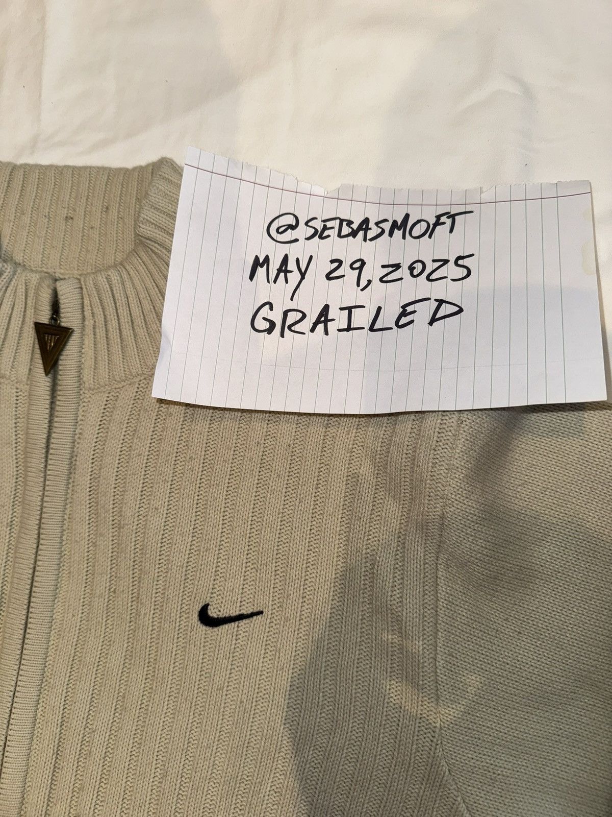 Nike Vintage Nike Beige Knit Jacket Zip Up Rare Size US M / EU 48-50 / 2 - 3 Thumbnail