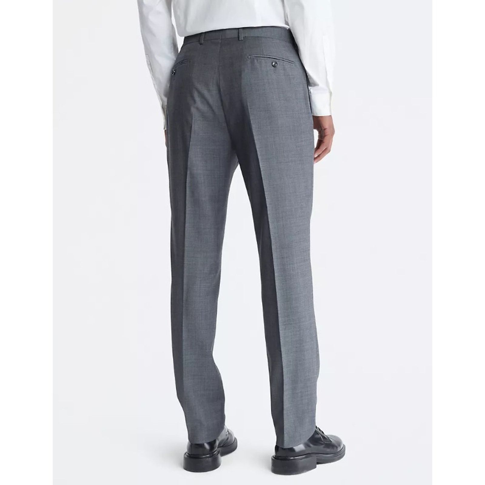 Calvin Klein Calvin Klein Men's Solid Gray Wool Slim Dress Pants 40W 30L Size US 40 / EU 56 - 2 Thumbnail