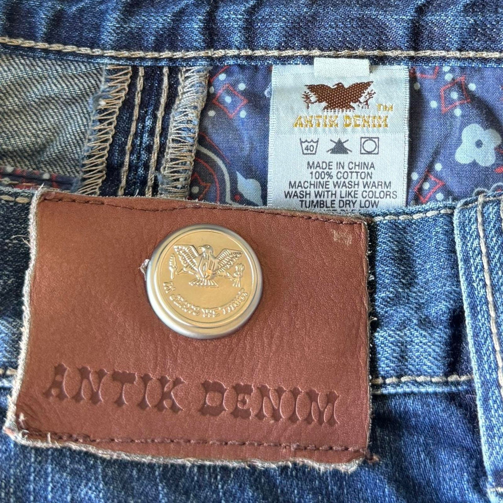 Antik Denim × Japanese Brand × Vintage Vintage Y2K Antik Denim Embroidered Boot Cut Denim Jeans Size US 35 - 4 Thumbnail