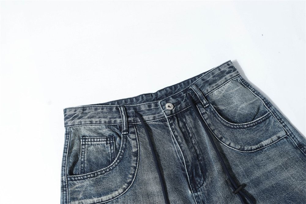 Vintage American Vintage Washed & Distressed Denim Cargo Shorts Size US 32 / EU 48 - 3 Thumbnail
