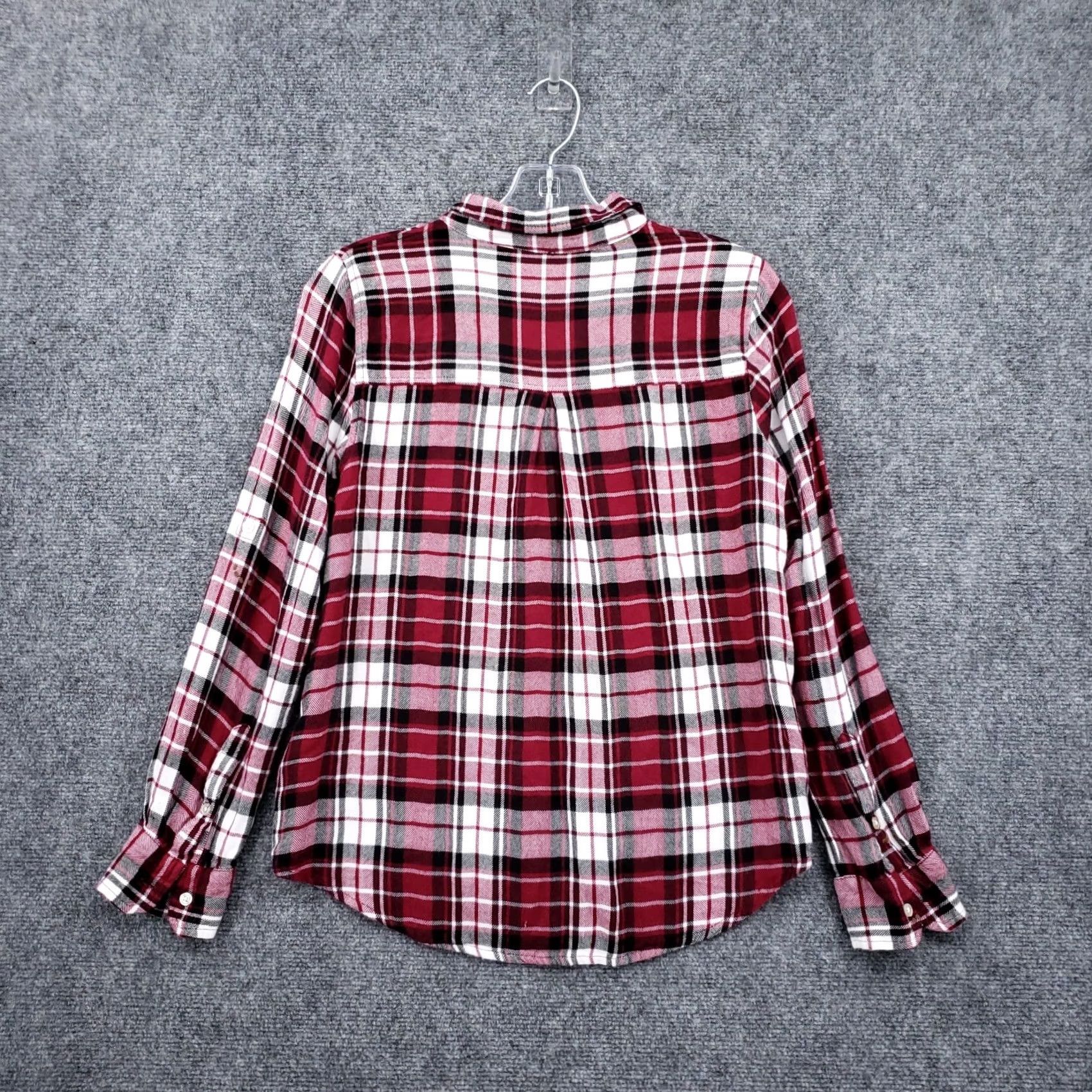 Buffalo David Bitton Buffalo by David Bitton Shirt Womens S Red Plaid Button-Up Long Sleeve Casual Viscose Rayon Size S / US 4 / IT 40 - 2 Thumbnail