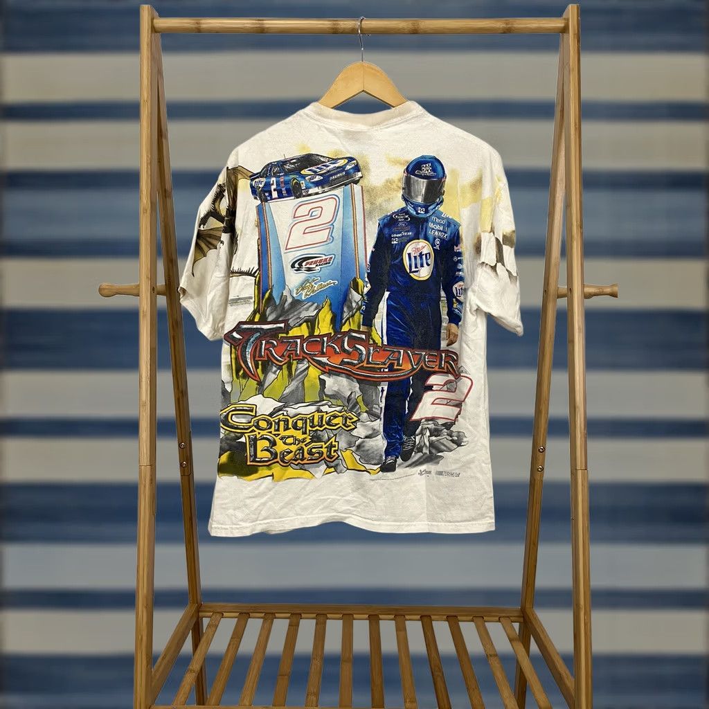 Chase Authentics VTG Rusty Wallace TRACKSLAYER Dragon NASCAR All Over Print Chase T-Shirt Size M Men Cream Short Sleeve Size US M / EU 48-50 / 2 - 1 Thumbnail