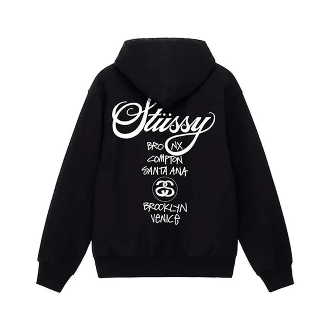 Stussy World Tour Hoodie Black Size US XL / EU 56 / 4 - 1 Thumbnail