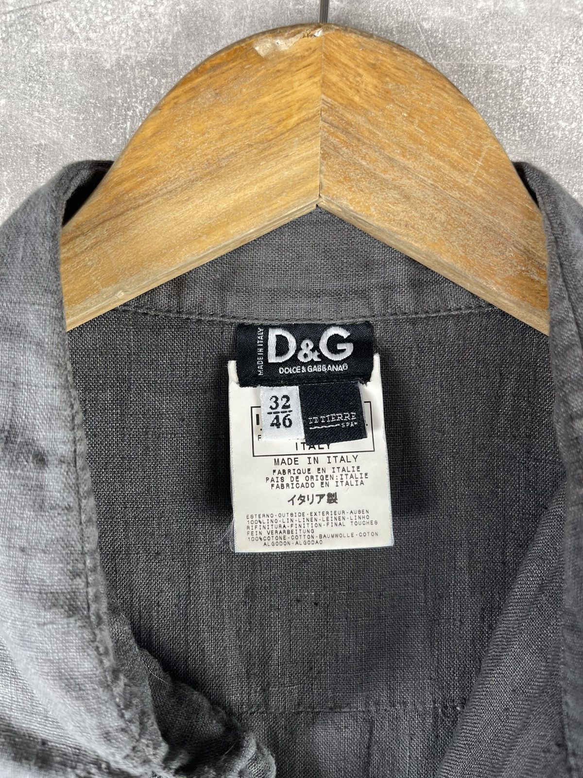 Dolce & Gabbana Dolce & Gabbana D&G Archives 00s Linen Shirt Gray Military Size US S / EU 44-46 / 1 - 11 Thumbnail