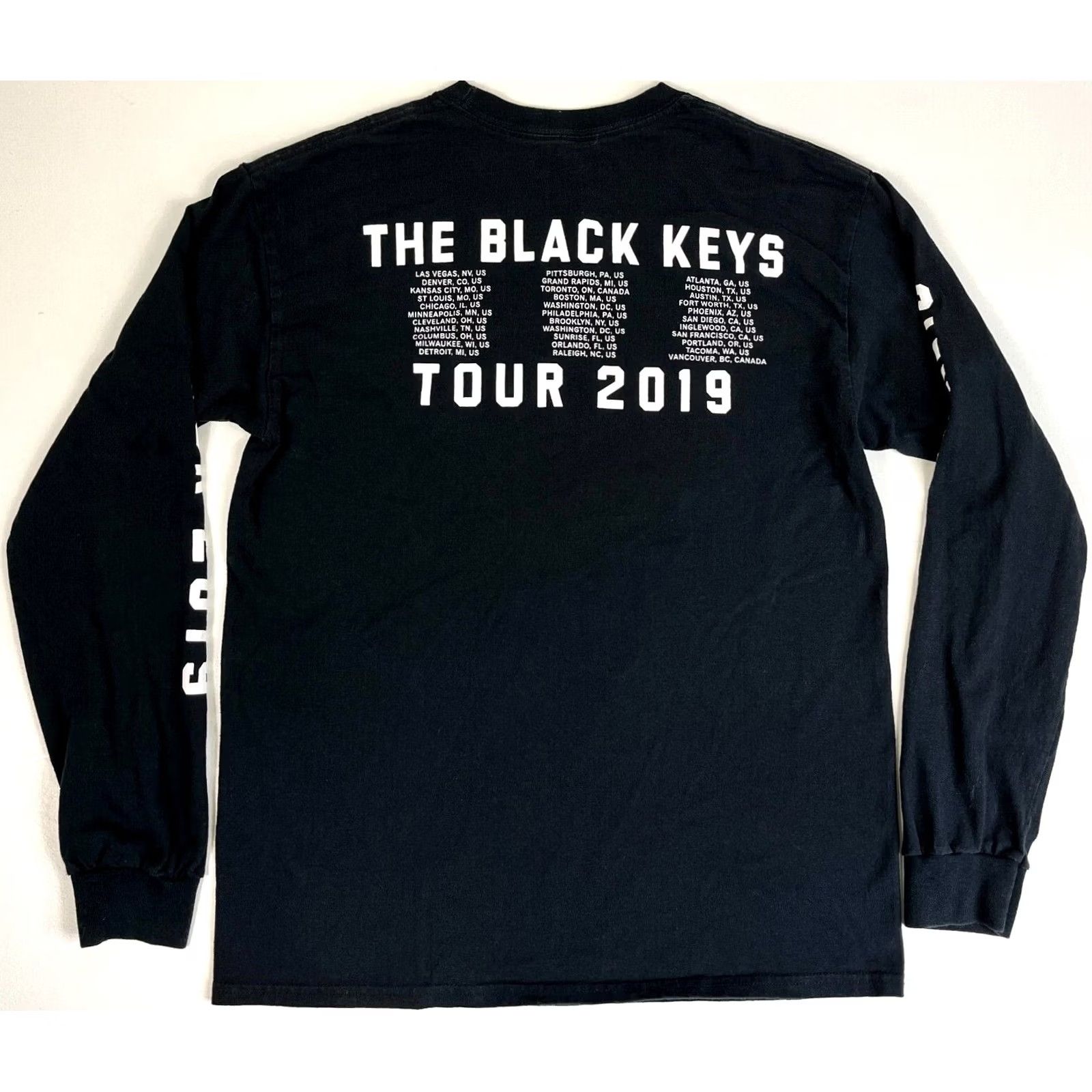 Vintage The Black Keys 2019 World Tour Long Sleeve T-Shirt Mens M Double-Sided Solid Black Cotton Shirt Size US M / EU 48-50 / 2 - 2 Thumbnail