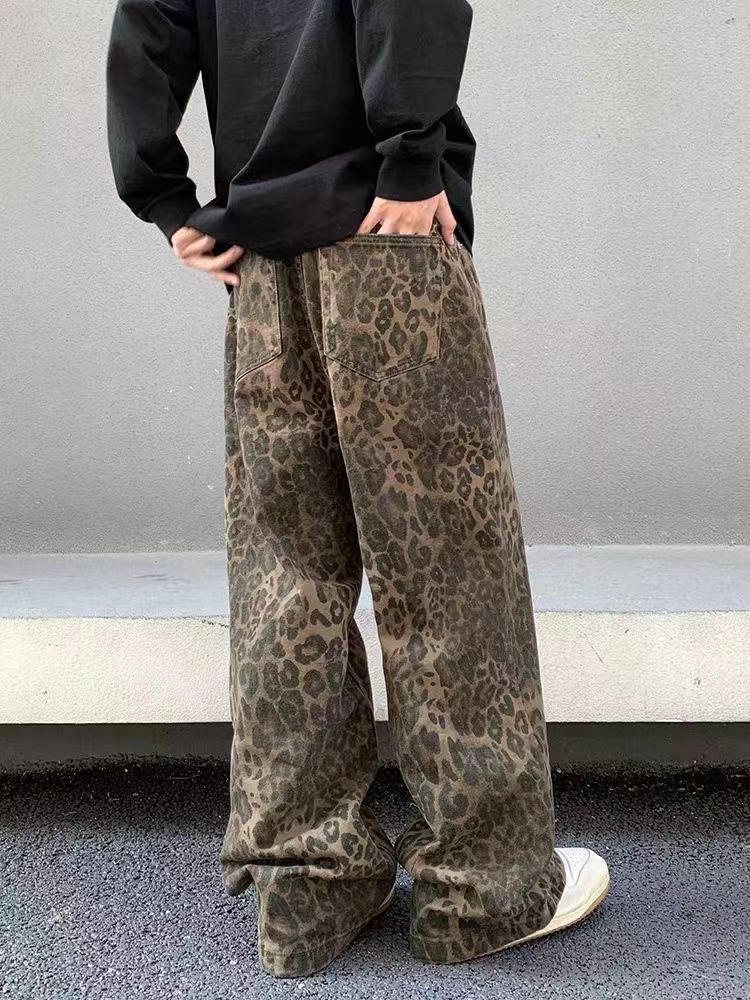 Japanese Brand × Vintage vintage street hip-hop leopard print baggy pants Size US 31 - 2 Thumbnail