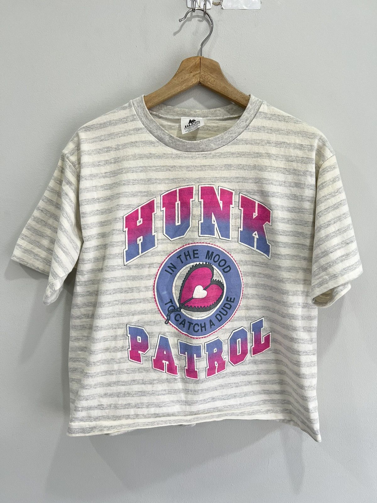 Vintage Vtg Womens Hunk Patrol Striped Shirt Cropped Y2K guy beach Size US XS / EU 42 / 0 - 1 Thumbnail