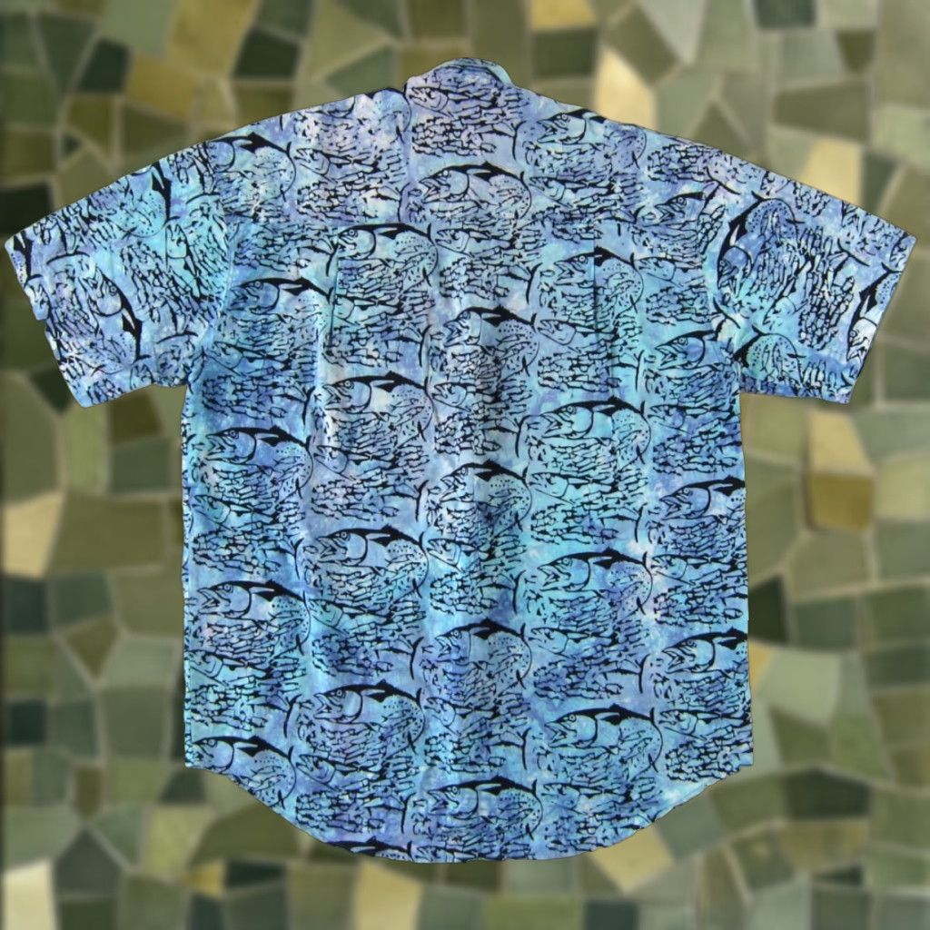 Vintage VINTAGE Rum Reggae Blue Fish Cotton Button Up Short Sleeve Hawaiian Shirt Men L Size US L / EU 52-54 / 3 - 1 Thumbnail