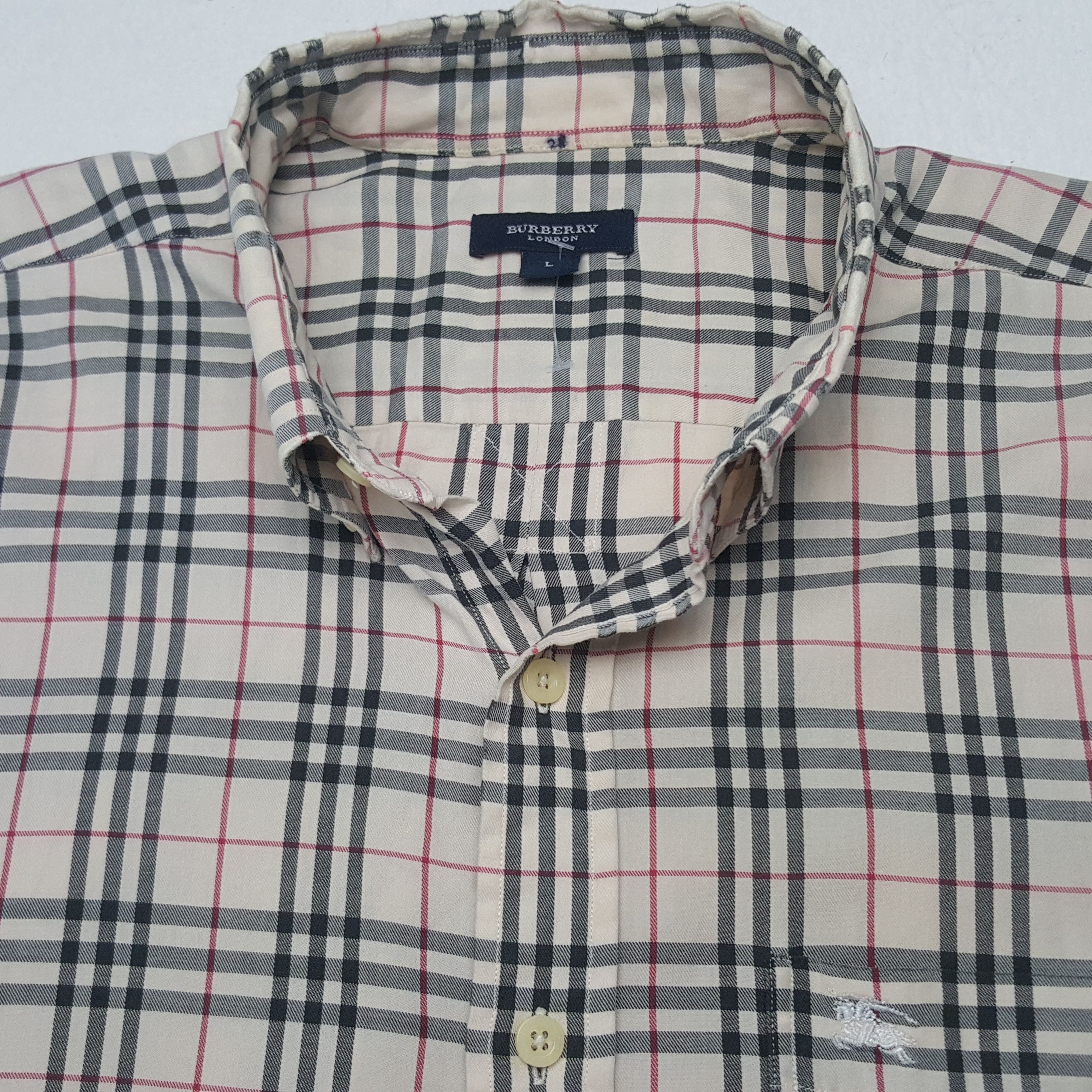 Burberry × Vintage Vintage Burberry London Nova Check Button Up Shirt Size US L / EU 52-54 / 3 - 4 Thumbnail