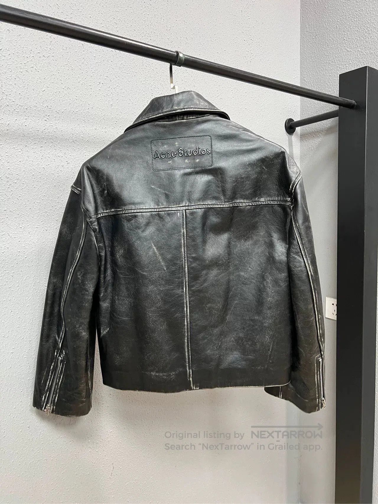 Acne Studios Acne Studios Distressed Leather Jacket hh0847. Size XXS / US 00 / IT 34 - 2 Thumbnail