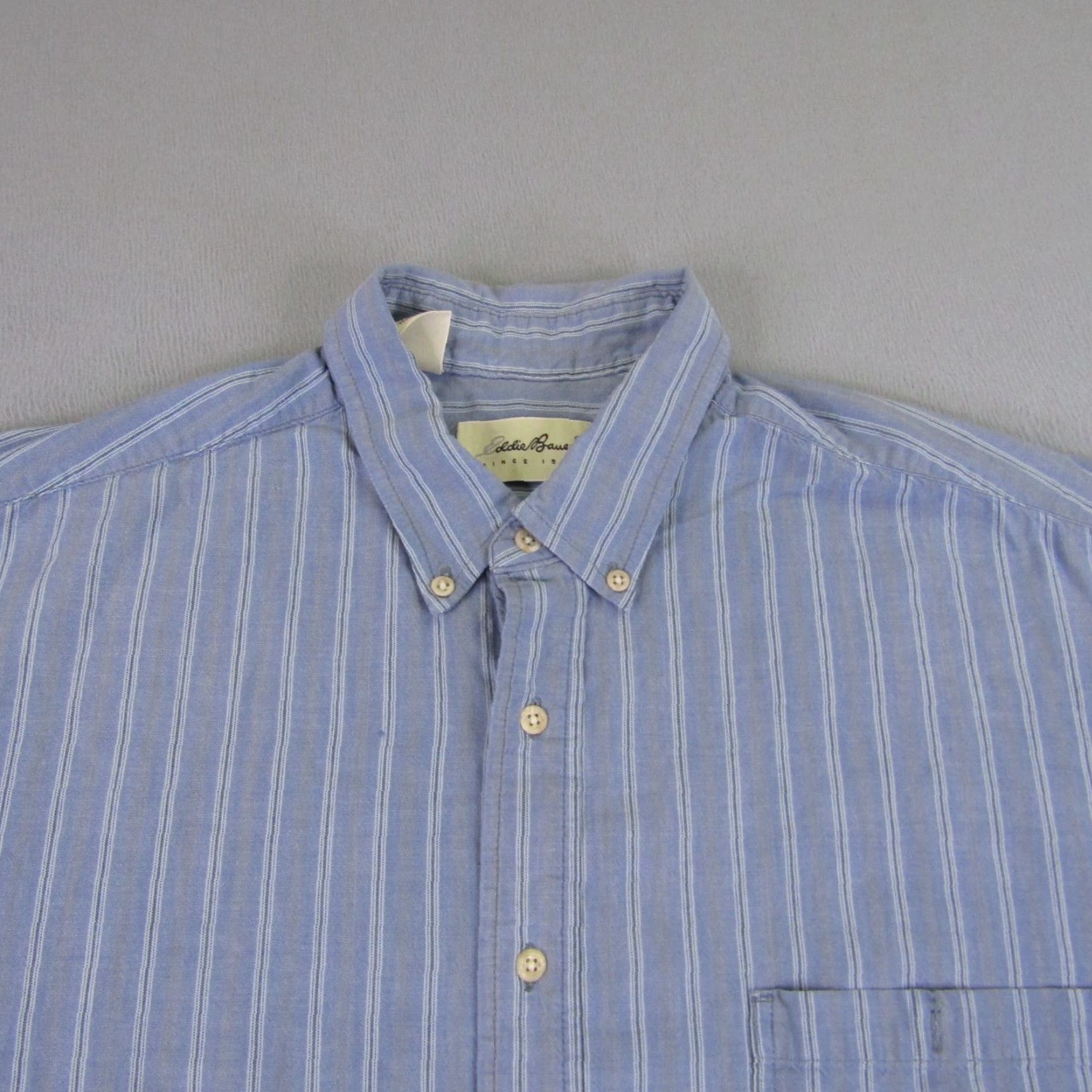 Eddie Bauer VINTAGE Eddie Bauer Shirt Mens XL Blue Stripes Button Up Camp Casual Outdoor Size US XL / EU 56 / 4 - 3 Thumbnail