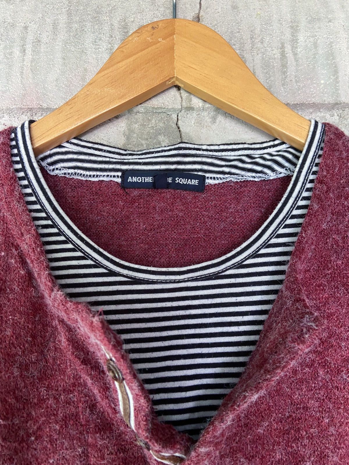 Japanese Brand DOUBLE LAYER STYLE ANOTHER SIDE SQUARE KNIT STRIPED Size US M / EU 48-50 / 2 - 8 Thumbnail