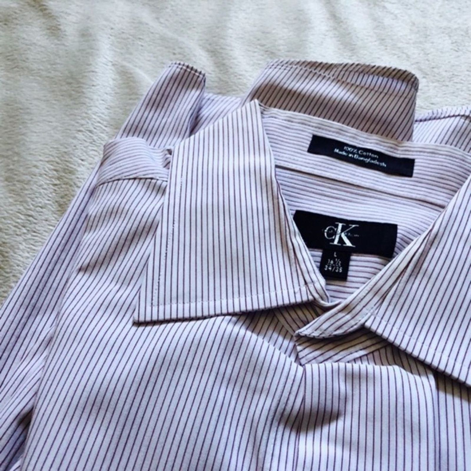 Calvin Klein Calvin Klein Red Pinstripe Button Down Shirt | Sz L Size US L / EU 52-54 / 3 - 5 Thumbnail