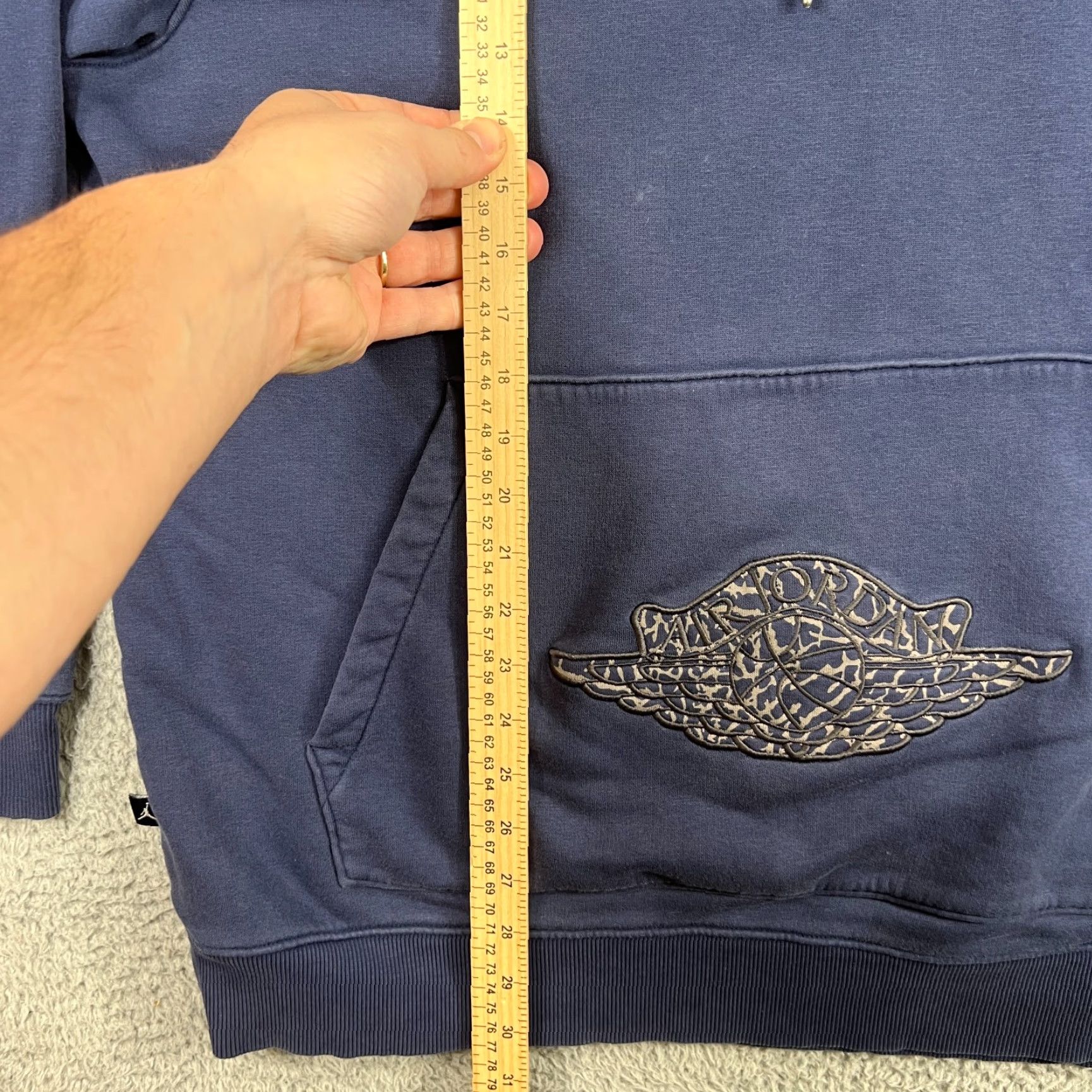 Jordan Brand Jordan Hoodie Mens L Blue Pullover Sweatshirt Long Sleeve Nike Jordan Athletic Hooded Pockets Zipper Logo Size US L / EU 52-54 / 3 - 7 Thumbnail