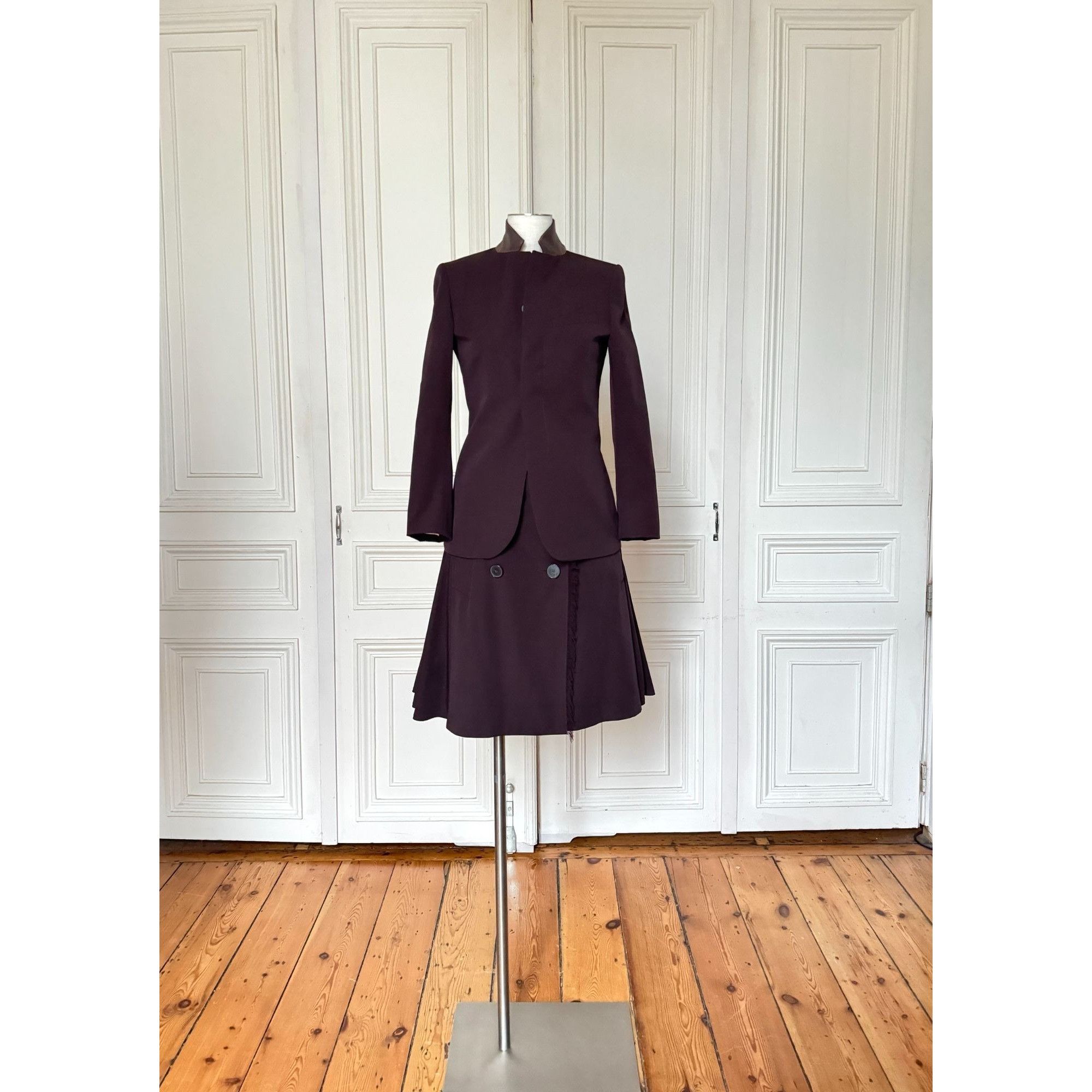 Jean Paul Gaultier 1990s Brown Wool Skirt Suit Size S / US 4 / IT 40 - 1 Thumbnail