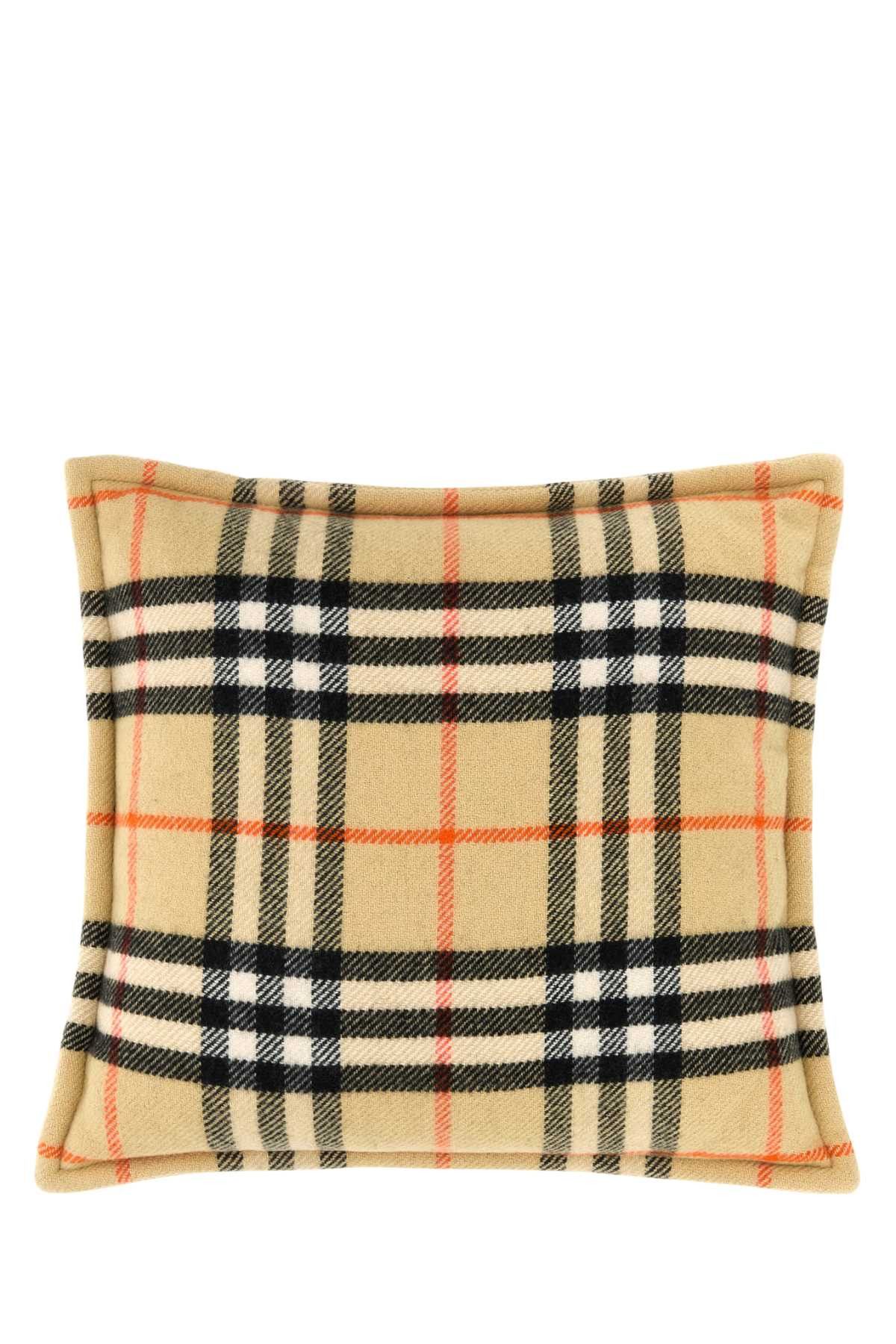 Burberry Embroidered Wool Blend Pillow Size ONE SIZE - 1 Thumbnail