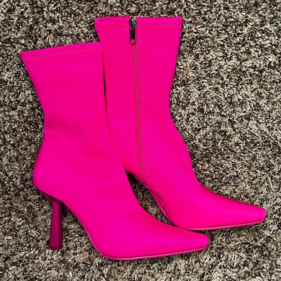 Steve Madden Steve Madden Vakay Mid-Calf Sock Booties Hot Pink Women 5.5M Size US 5.5 / IT 35.5 - 7 Thumbnail