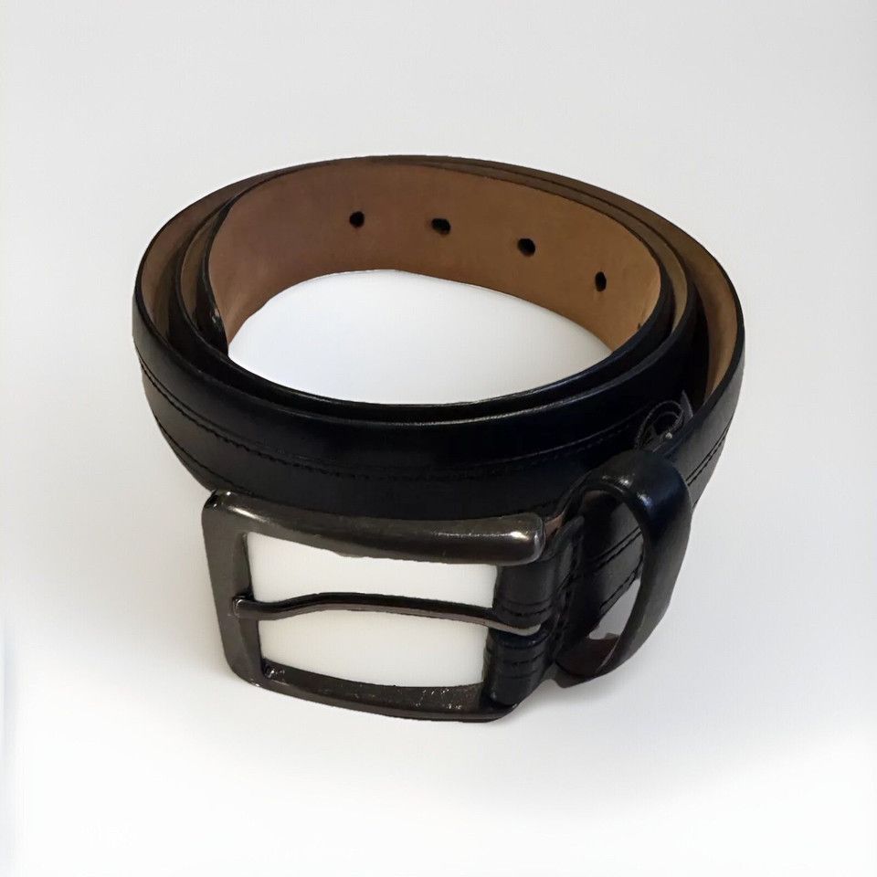 Trafalgar Trafalgar Cortina Men's Sz 36 Black Leather Belt 1.25" Size 36 - 1 Thumbnail