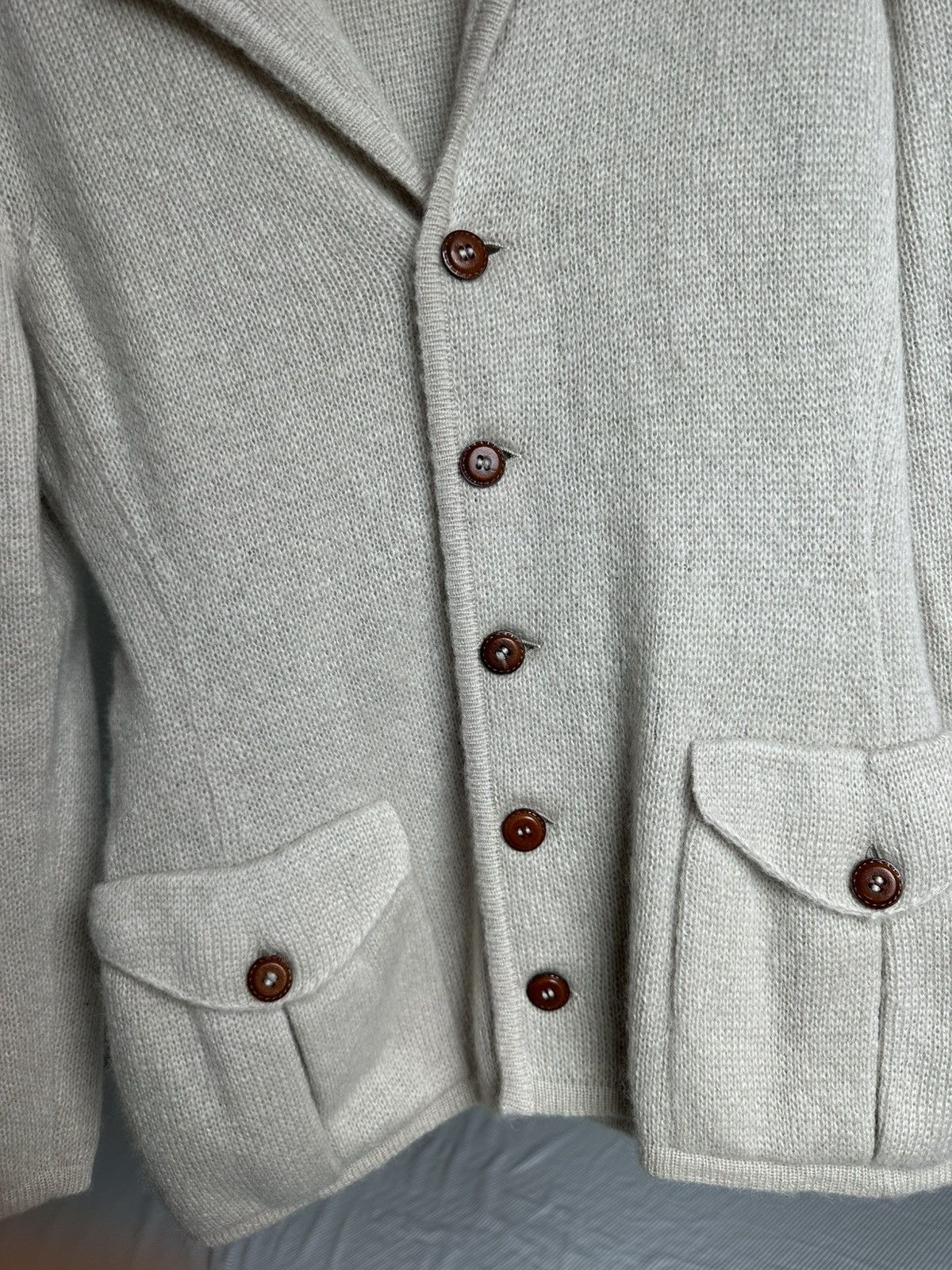Saks Fifth Avenue Vintage Saks Fifth Ave 70% Cashmere / 30% Alpaca Knit Blazer Size US M / EU 48-50 / 2 - 5 Thumbnail