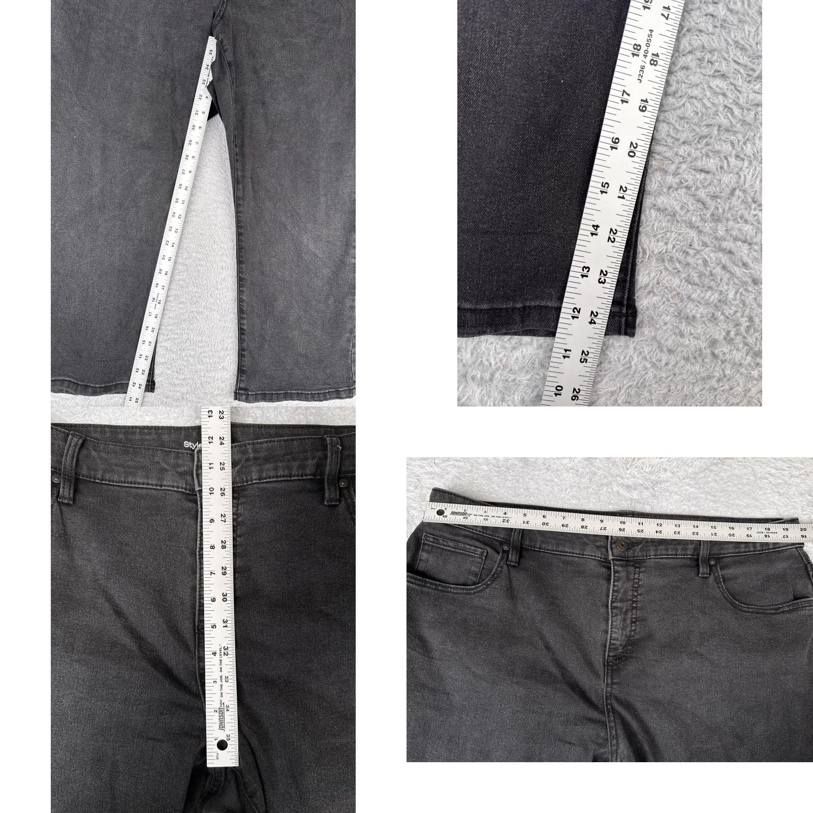 Style & Co Style & Co Curvy Capri Jeans Womens 18W Black Gray Stretch Denim Plus Size Jeans Size 40" / US 18 - 8 Thumbnail