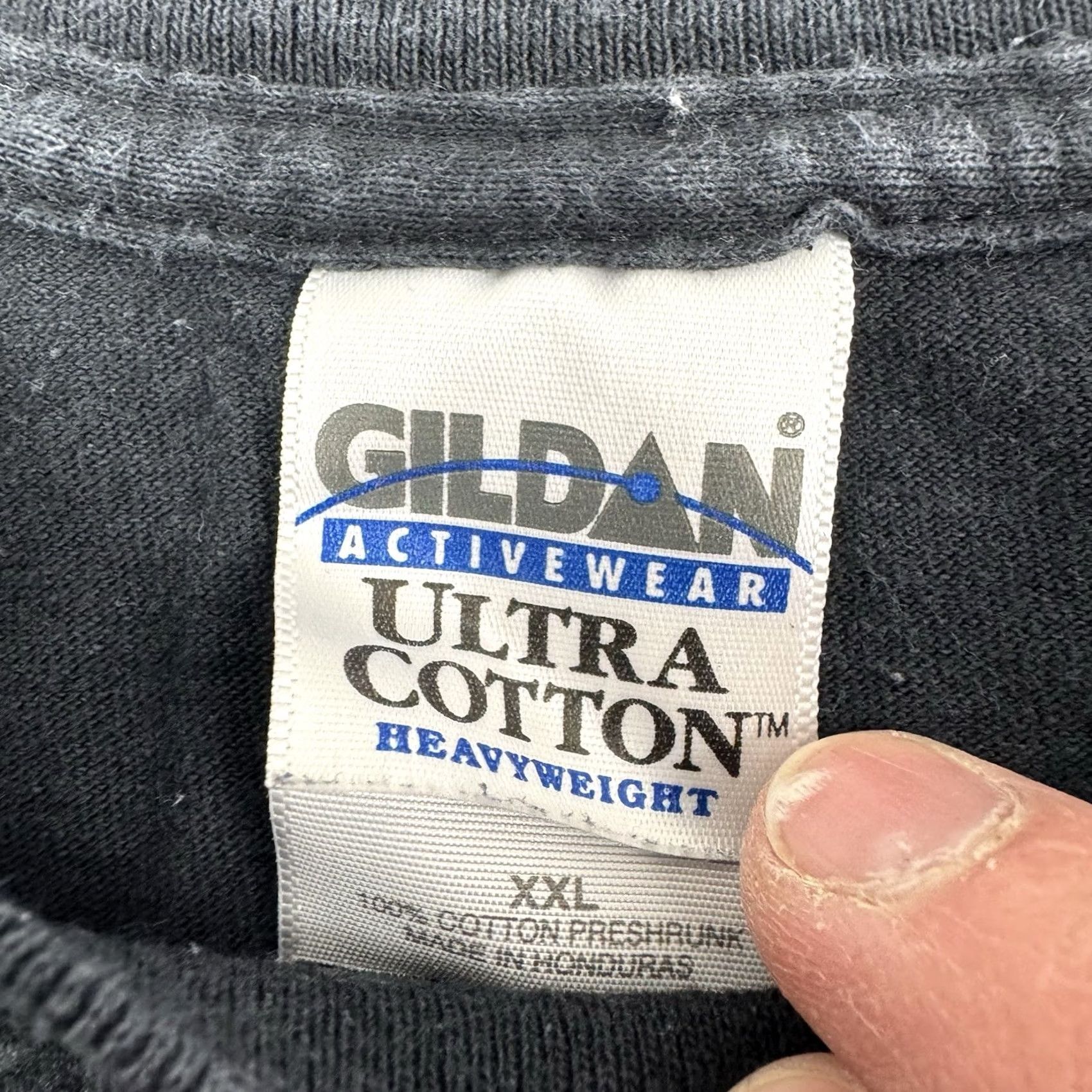Gildan VINTAGE Gildan T-Shirt Men 2XL Black Cotton Crew Neck Short Sleeve Logo 90s Sports Horse Race Racers Size US XXL / EU 58 / 5 - 4 Thumbnail