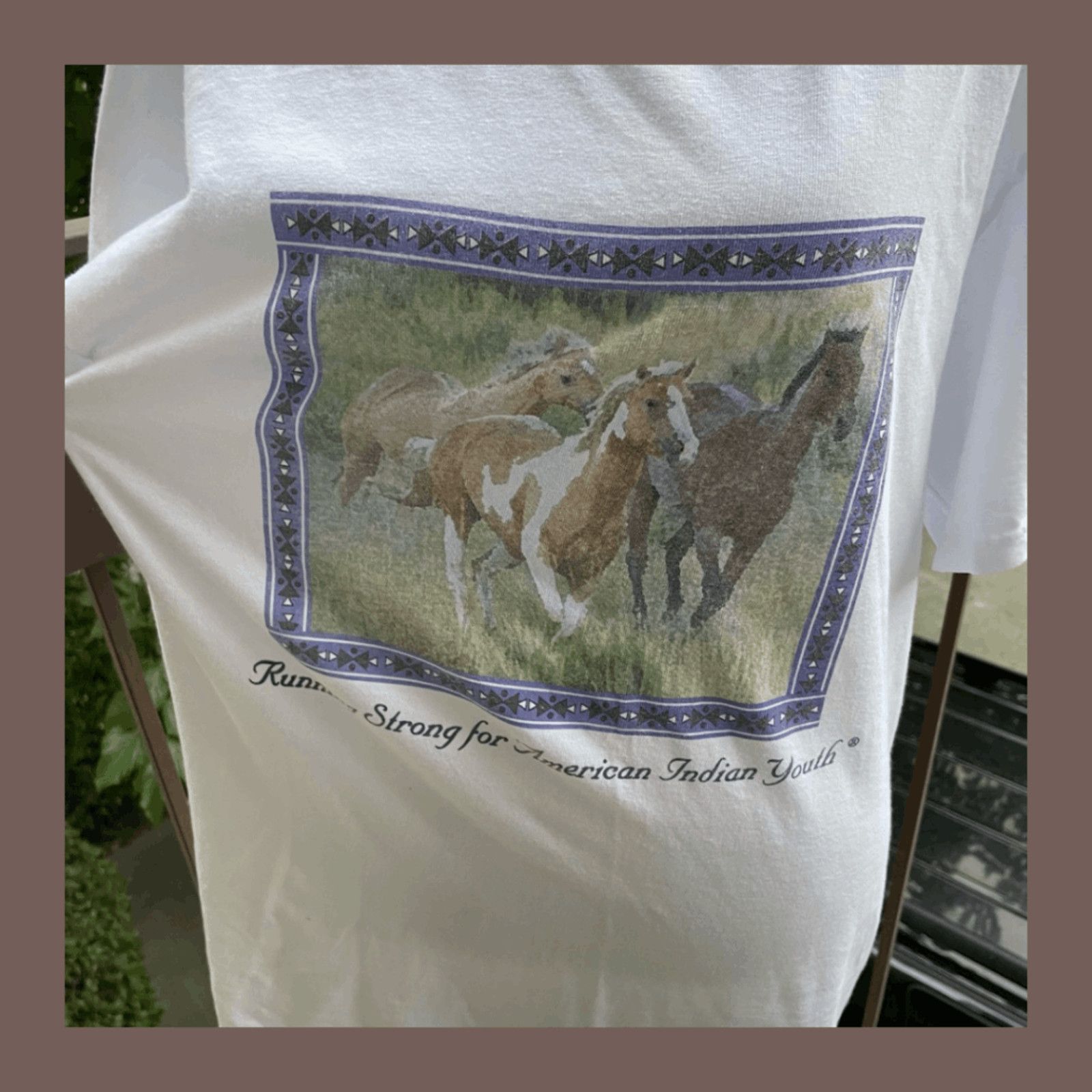 Jerzees VTG Graphic Tee | Jerzees “Running Strong” Horse Print | 90s Size US L / EU 52-54 / 3 - 4 Thumbnail