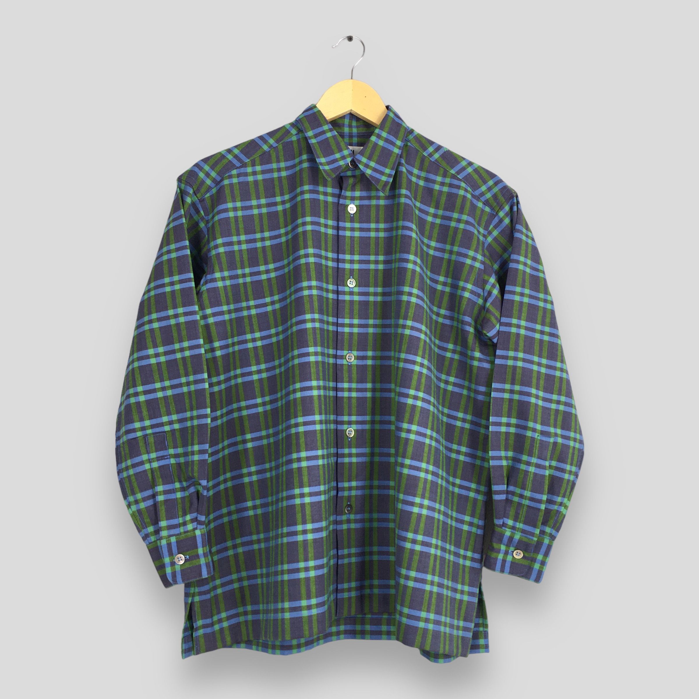 Issey Miyake Vintage Issey Miyake Plaid Wool Shirt Medium Size US M / EU 48-50 / 2 - 1 Thumbnail