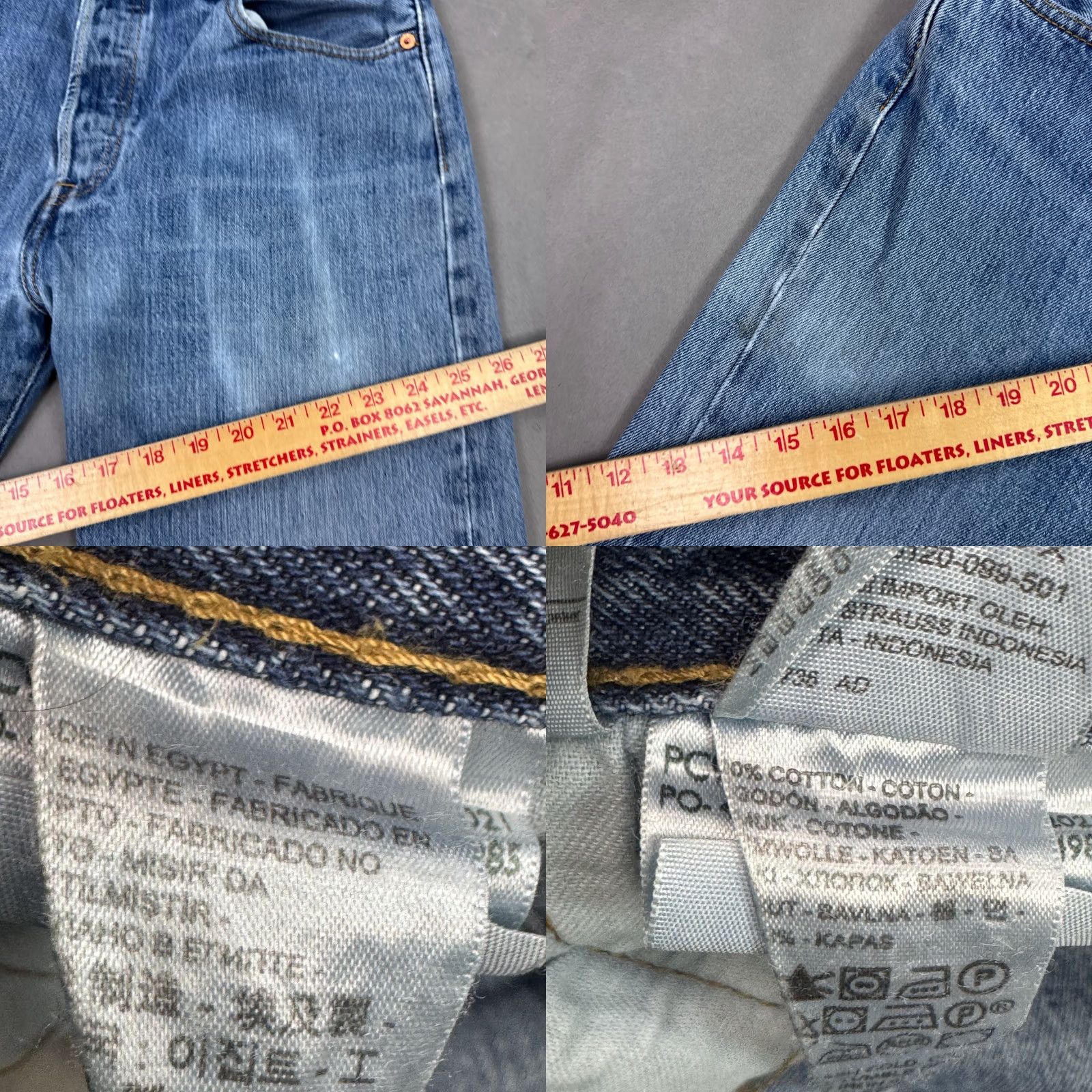 Levi's Levi's 501 Jeans Men Blue Denim Button Fly Pant 34x30 Distressed Faded Vintage? (Tag33x32) Size US 33 - 8 Thumbnail