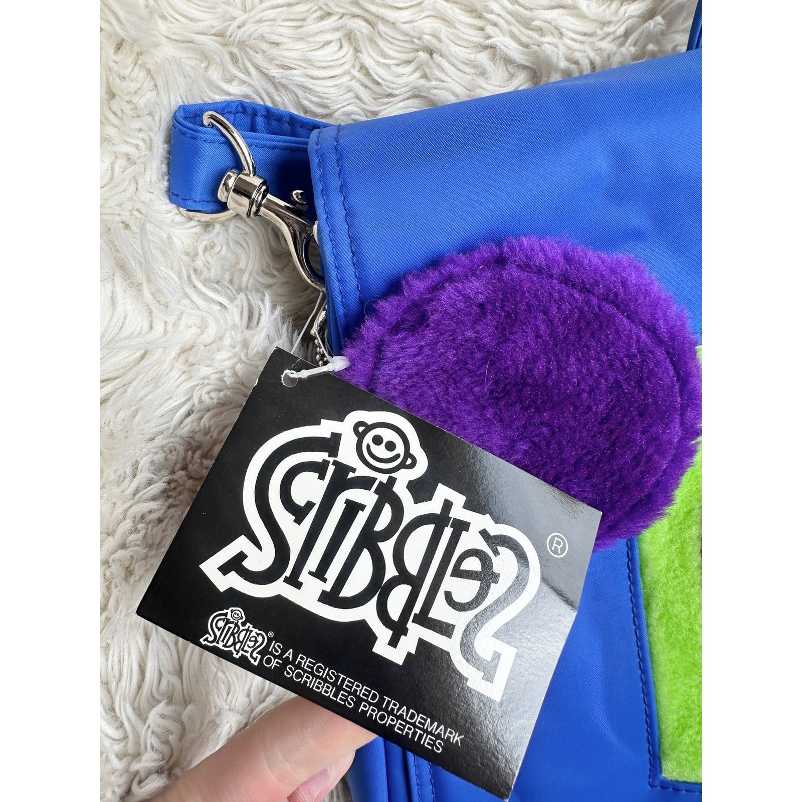 Other NOS Y2K Fuzzy Peace Sign Convertible Bag Size ONE SIZE - 10 Thumbnail