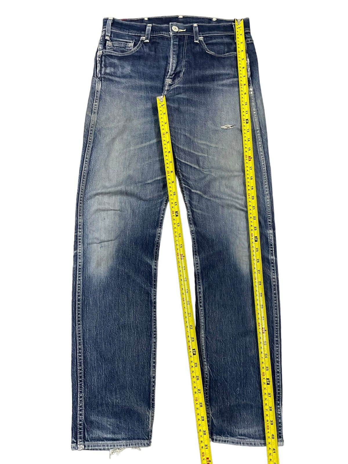 Levi's Vintage Levi’s Red 502 Blue Wash Grunge Style Ripped Jeans Size US 31 - 14 Thumbnail