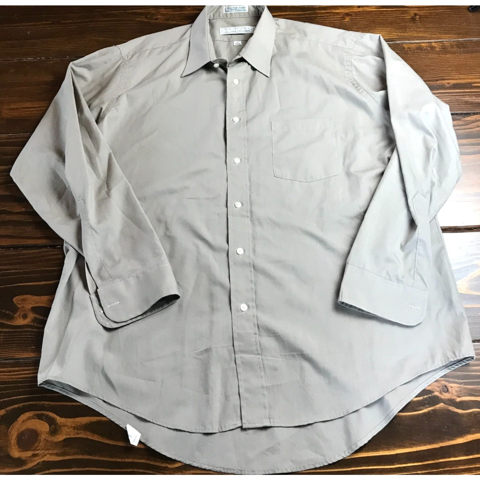 Van Heusen Van Heusen Shirt Editions, Men's 17 34/35, Tan, Single Needle Tailoring Size US XL / EU 56 / 4 - 2 Thumbnail
