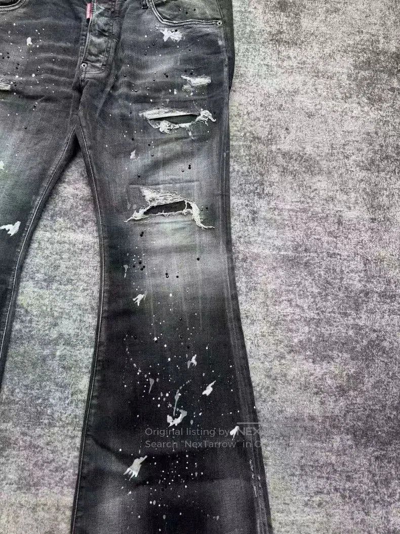 Dsquared2 DSQUARED2 Distressed Rhinestone Flare Jeans. Size US 34 / EU 50 - 4 Thumbnail