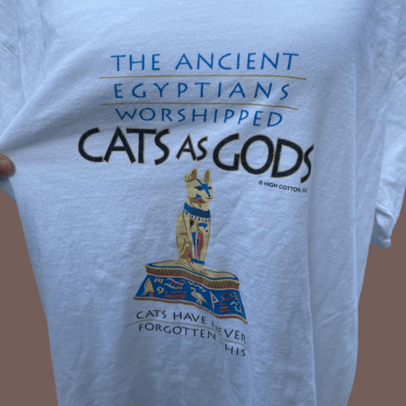 Gildan VTG Graphic Tee | Gildan “Cats as Gods” Print | Tumblr Irony Size US L / EU 52-54 / 3 - 2 Thumbnail