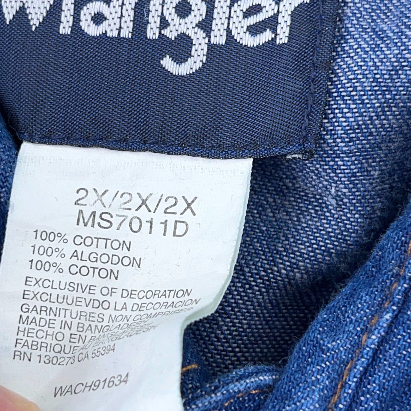 Wrangler VINTAGE Wrangler Shirt Men 2XL Blue Denim Pearl Snap Western Cowboy Ranch Yoke Faded Size US XXL / EU 58 / 5 - 4 Thumbnail
