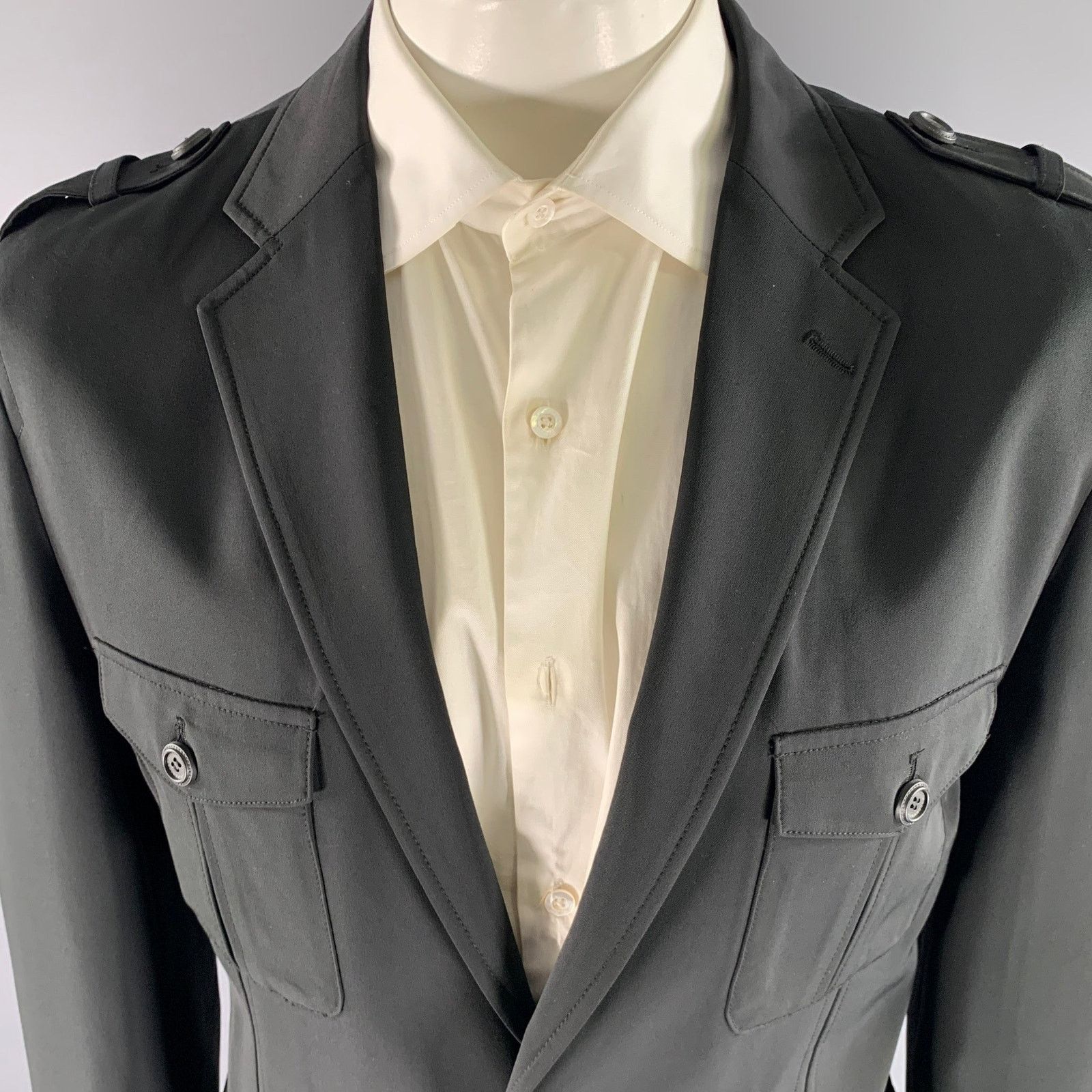 Other RED BRIDGE Size XL Black Polyester Blend Military Sport Coat Size 44R - 2 Thumbnail