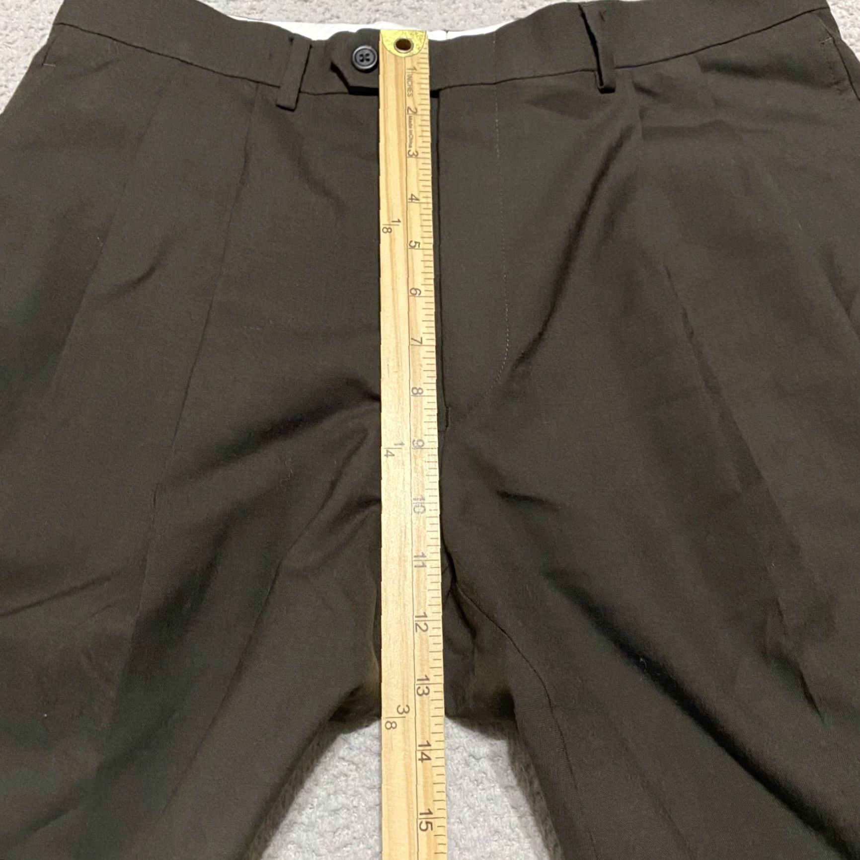 Ralph Lauren Lauren Ralph Lauren Mens Pants Dress Brown Wool Straight Mid Pleated 34x29 Inseam Slim, Regular Fit - 34x30? Size US 34 / EU 50 - 6 Thumbnail