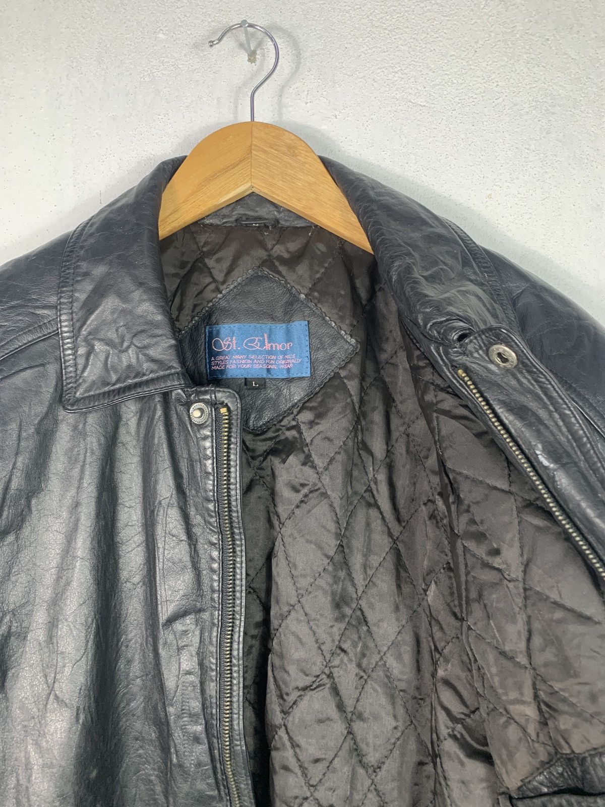 Vintage Authentic Leather St Almor Jacket Size US L / EU 52-54 / 3 - 6 Thumbnail