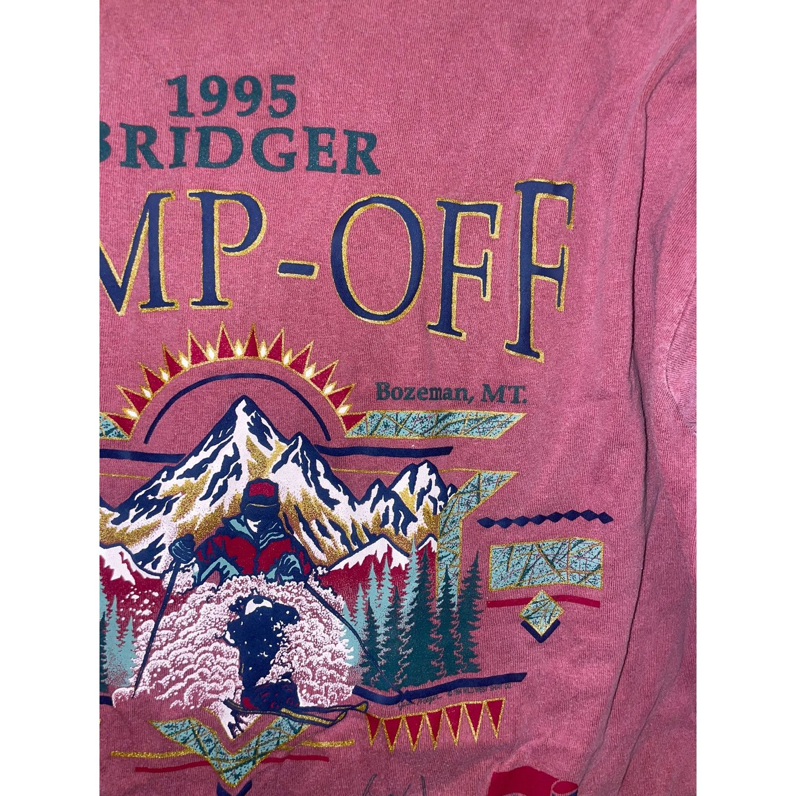 Vintage Vintage Skiing Shirt Bridger Bump Off Pepsi Tee Red Ski 90s Size US L / EU 52-54 / 3 - 7 Thumbnail